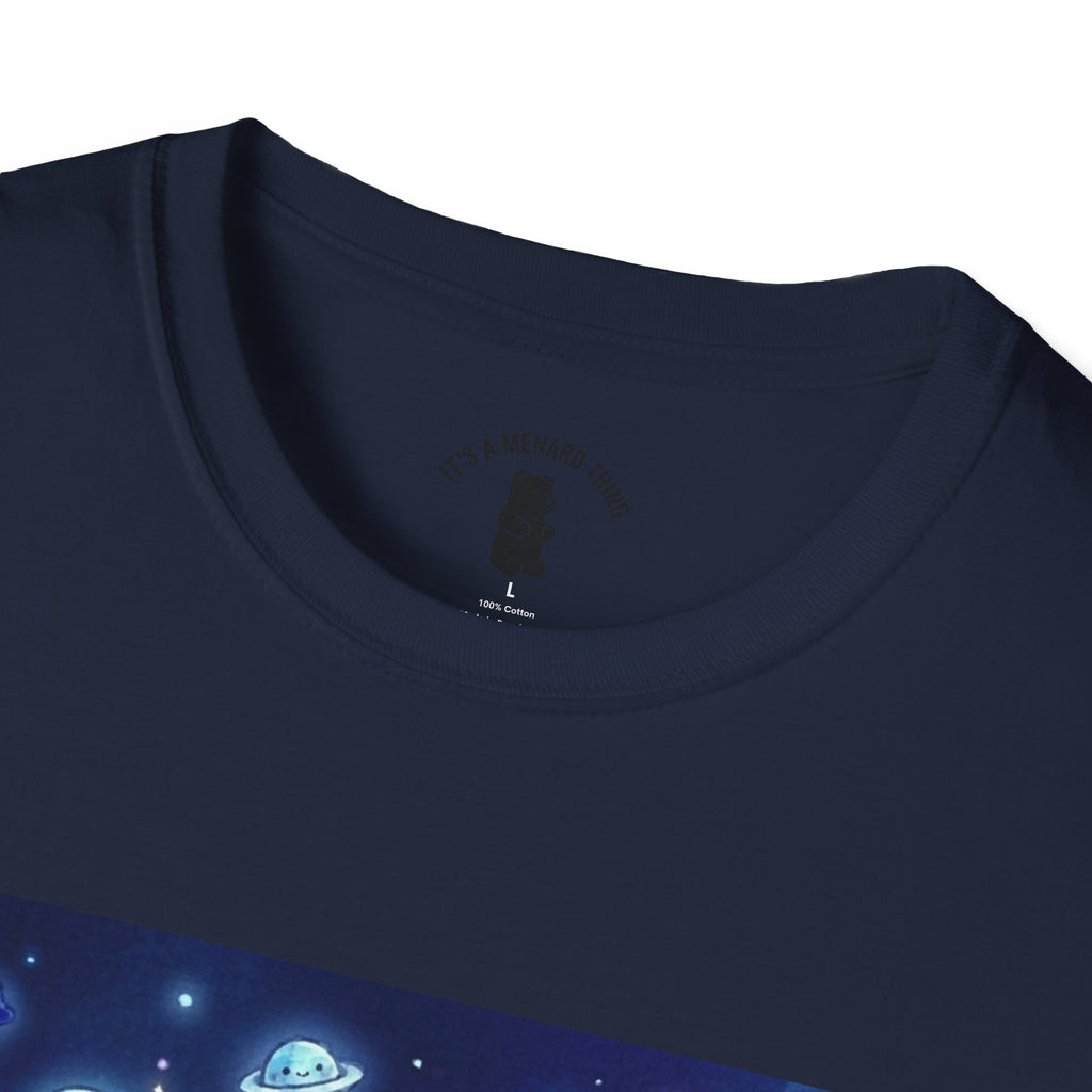 Lets Swim on Neptune, Blue Crystal Gooey Gummy Bear- Kawaii Graphic T-Shirt