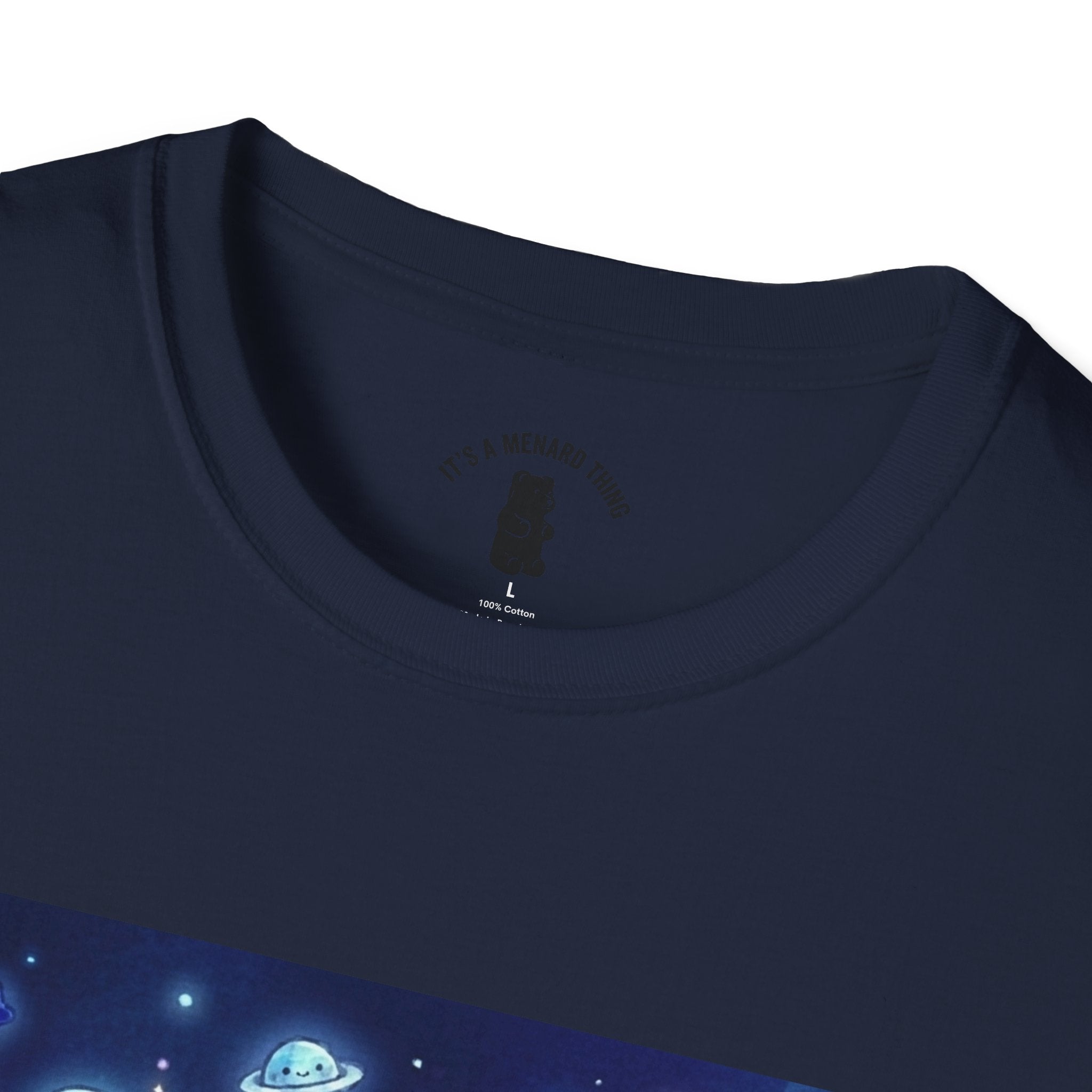 Lets Swim on Neptune, Blue Crystal Gooey Gummy Bear- Kawaii Graphic T-Shirt