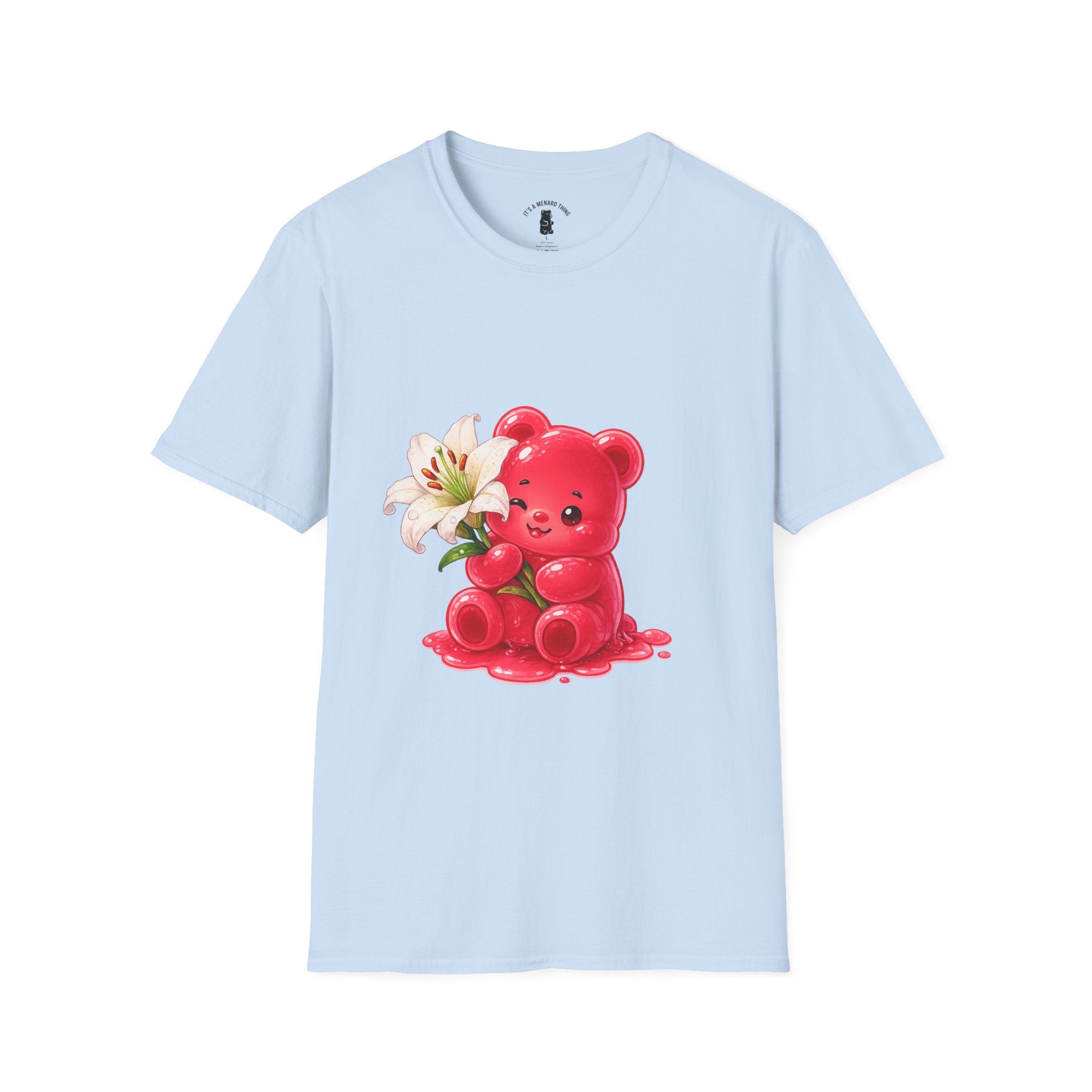 White Casa Blanca Lily, Red Oozy Bear Special Flower Edition- Graphic Shirt