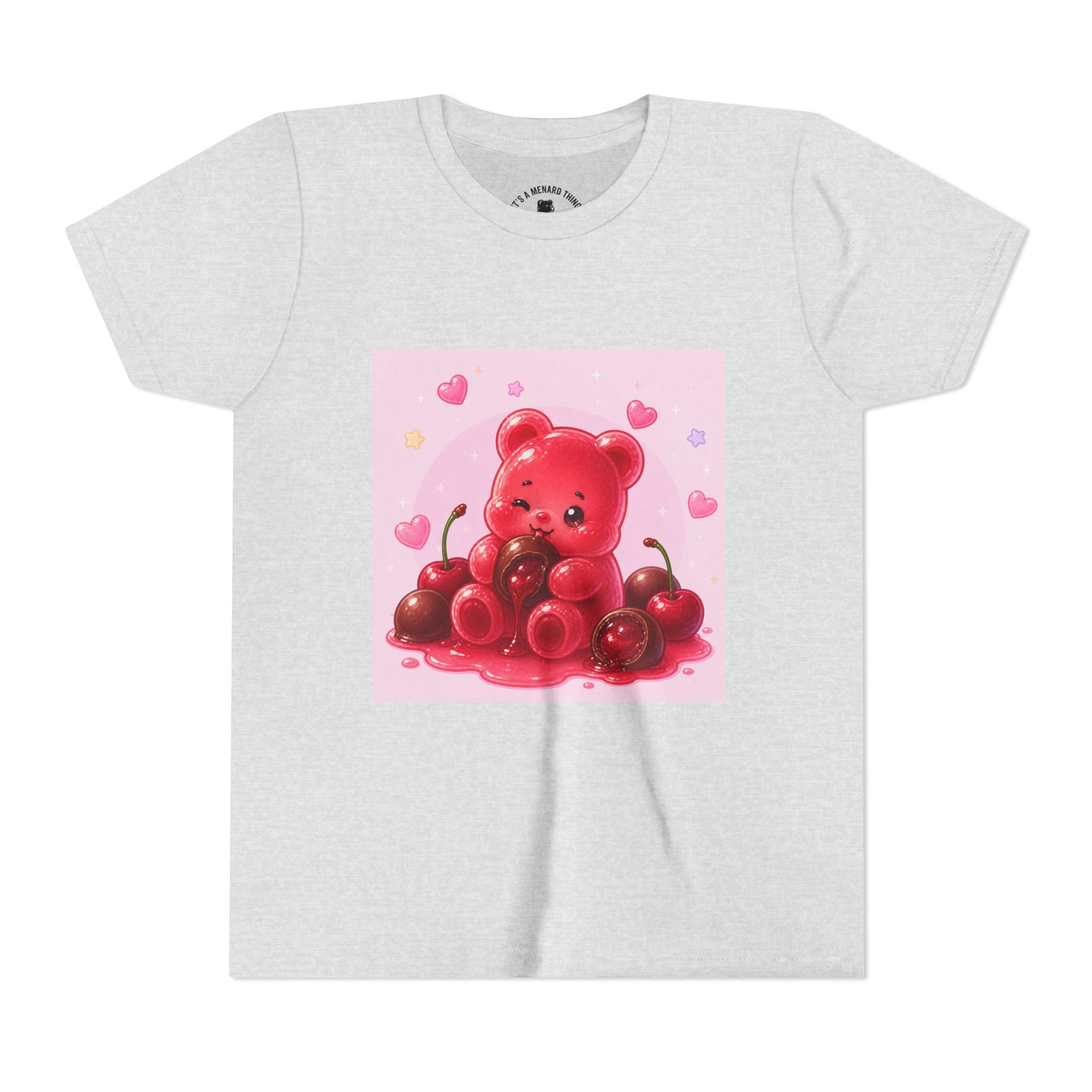 Red Gooey Gummy Bear with Chocolate & Cherries Youth T‑Shirt
