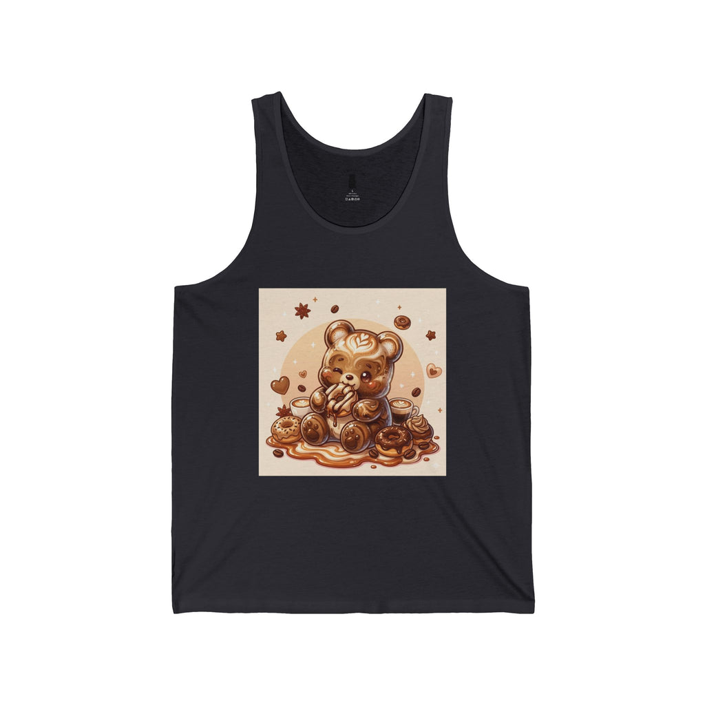 Chocolate Donuts & Espresso Coffee Swirl Gooey Gummy Bear — Cute Graphic Tank Top