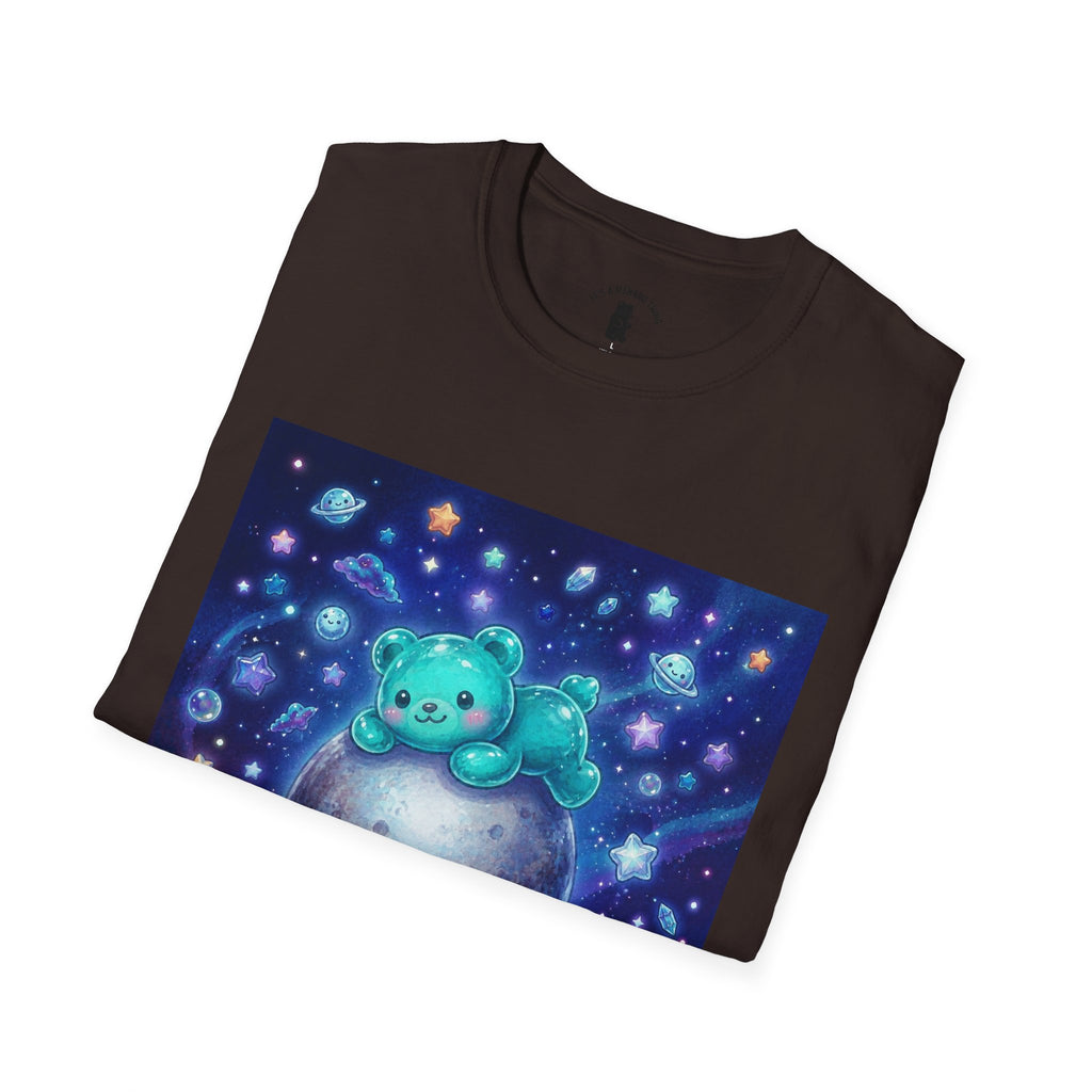 Lets Nap with Pluto, Teal Crystal Blue Gooey Gummy Bear- Kawaii Graphic T-Shirt