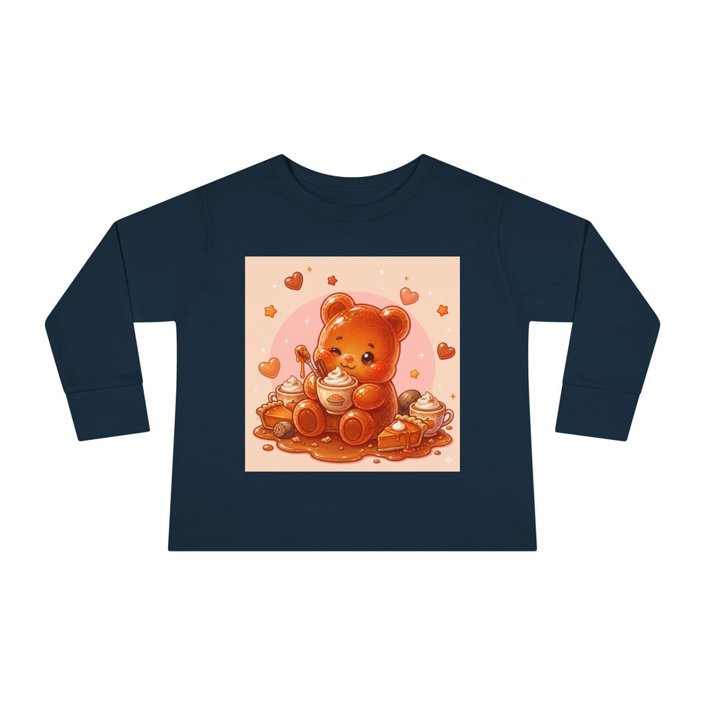 Sweet Pumpkin & Spiced Latte, Oozy Bear Gummy Friend- Kids Graphic Long Sleeve Shirt