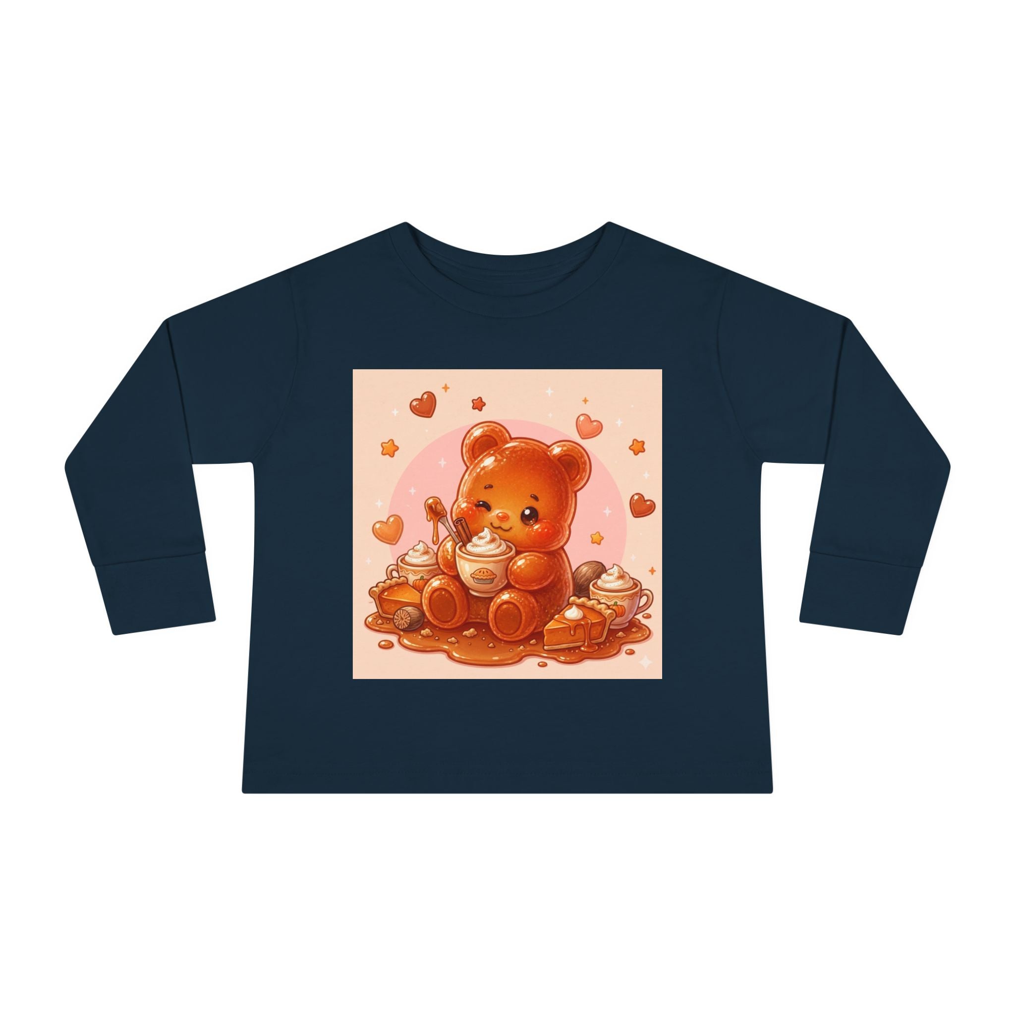 Sweet Pumpkin & Spiced Latte, Oozy Bear Gummy Friend- Kids Graphic Long Sleeve Shirt
