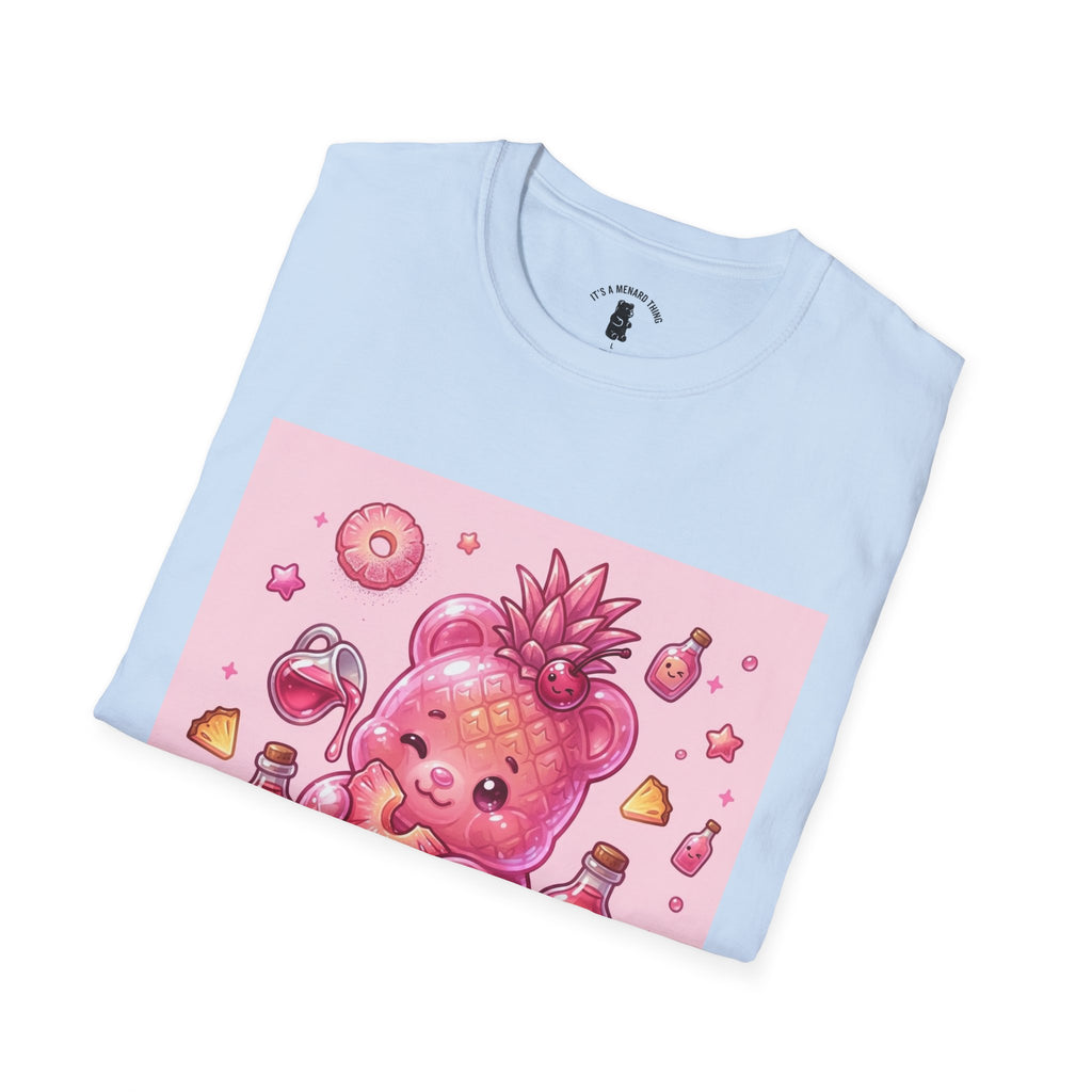 Exotic Pink Pineapple Gooey Gummy Bear — Kawaii Graphic T-Shirt