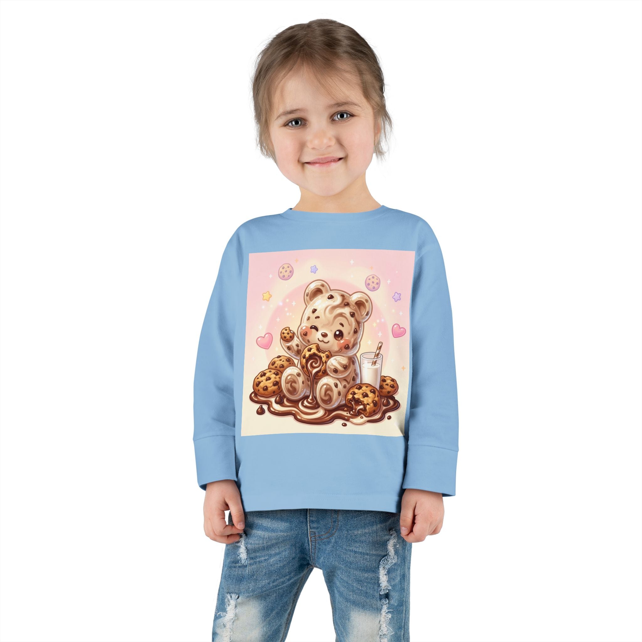 Milk & Cookies, Fudge Oozy Bear Gummy Friend- Kids Graphic Long sleeve Shirt