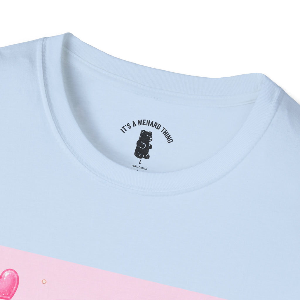 Champagne Pink Boozy Gooey Gummy Bear- Kawaii Graphic T-Shirt