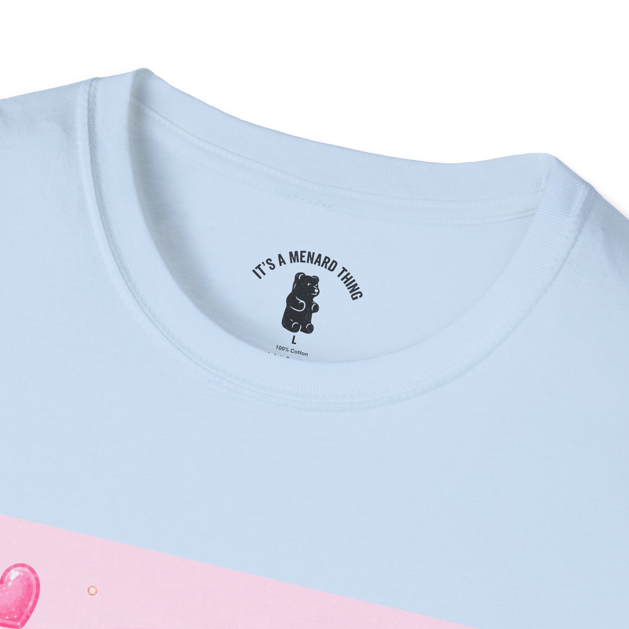 Champagne Pink Boozy Gooey Gummy Bear- Kawaii Graphic T-Shirt