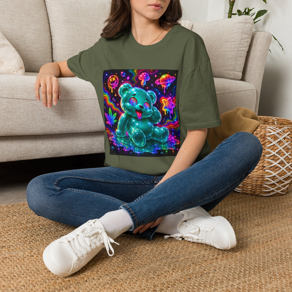 Psychedelic Neon Special Addition Oozy Bear Gummy Friend— Graphic Shirt (Adult Only)