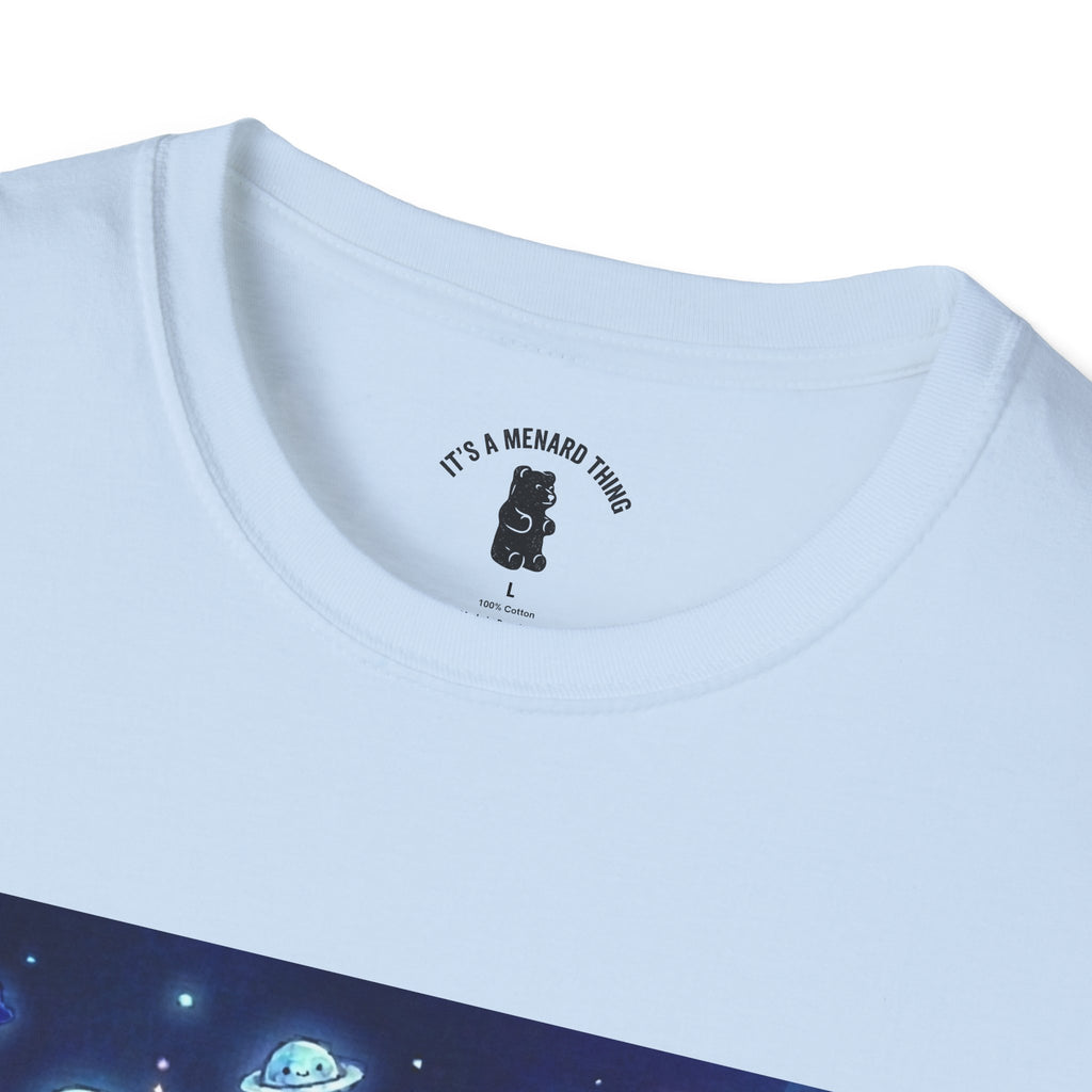 Floating By Uranus, Blue Crystal Gooey Gummy Bear- Kawaii Graphic T-Shirt