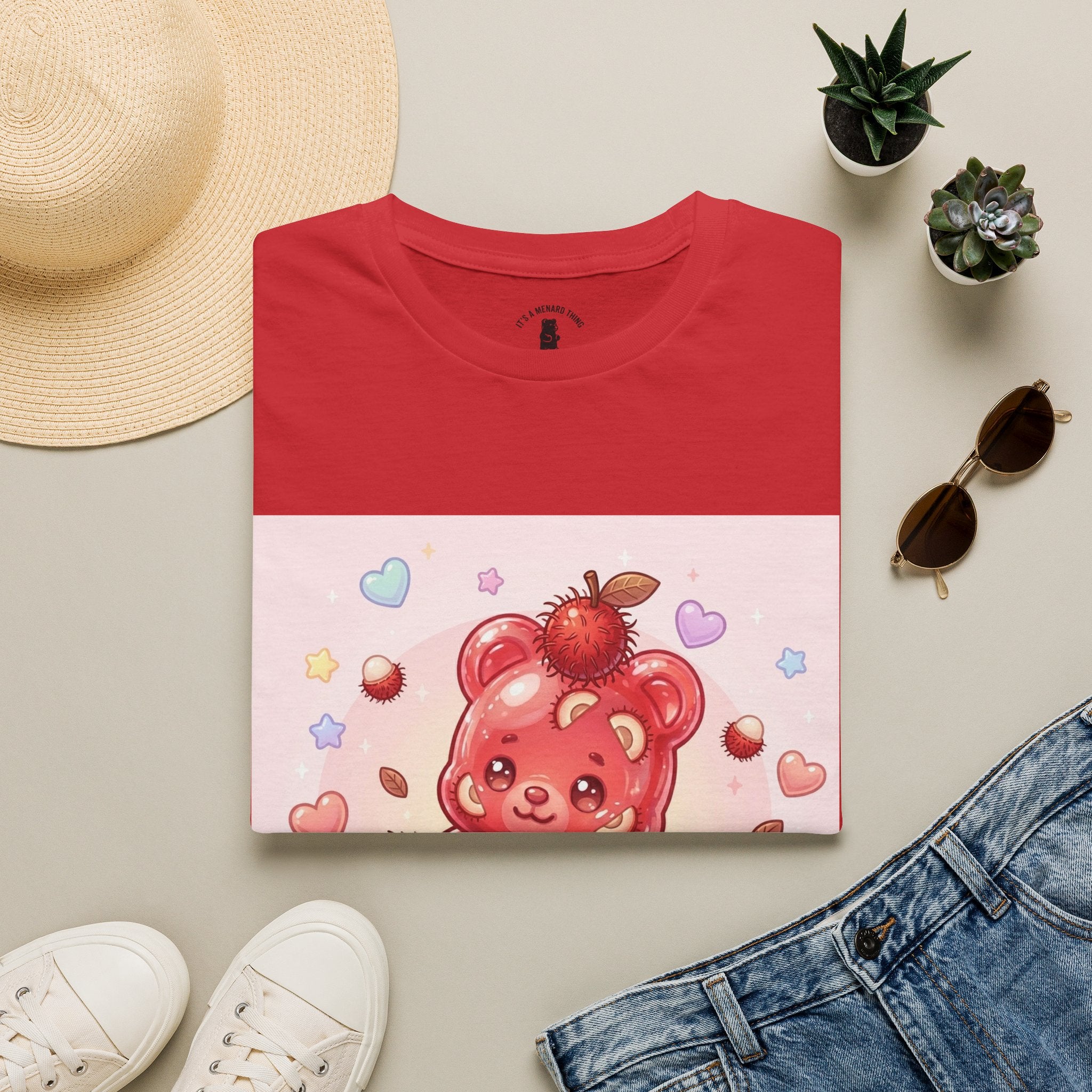 Frech Lychee Fruit, Yummy Oozy Gummy Bear Friend— Kawaii Graphic Shirt
