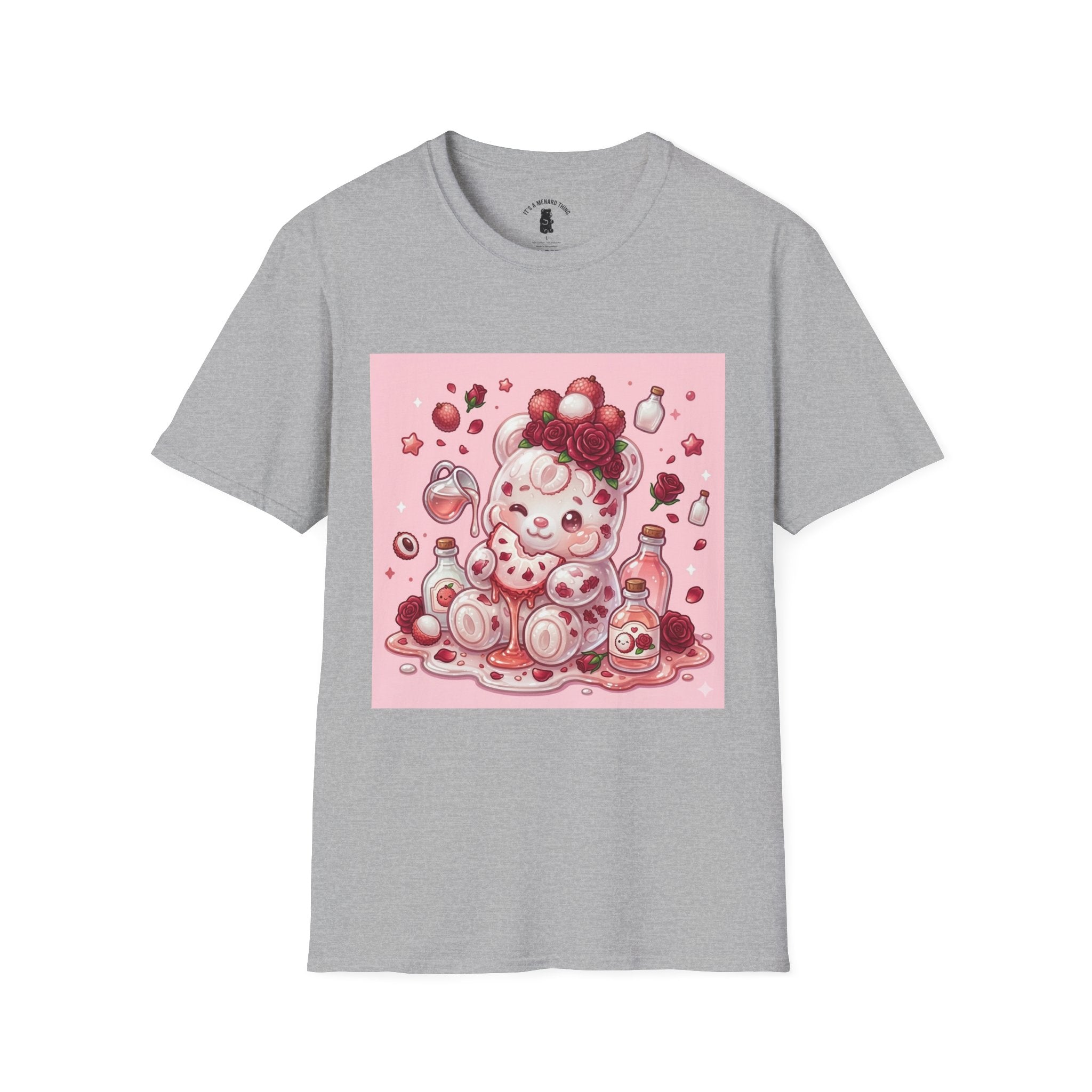 Rose Lychee berry Exotic fruit Gooey Gummy Bear — Kawaii Graphic T-Shirt