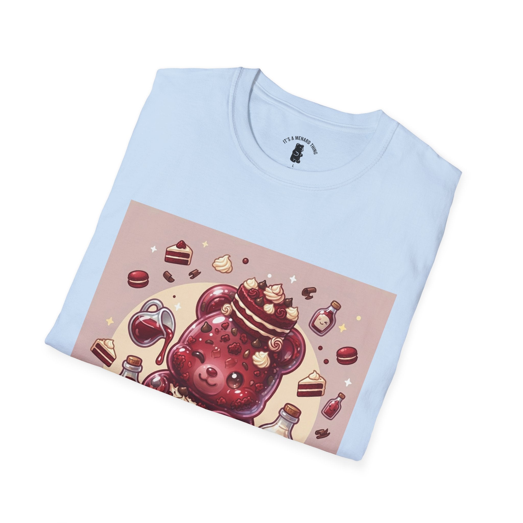 Silky Red Velvet Cake & Cream, Exotic Gooey Gummy Bear — Kawaii Graphic T-Shirt