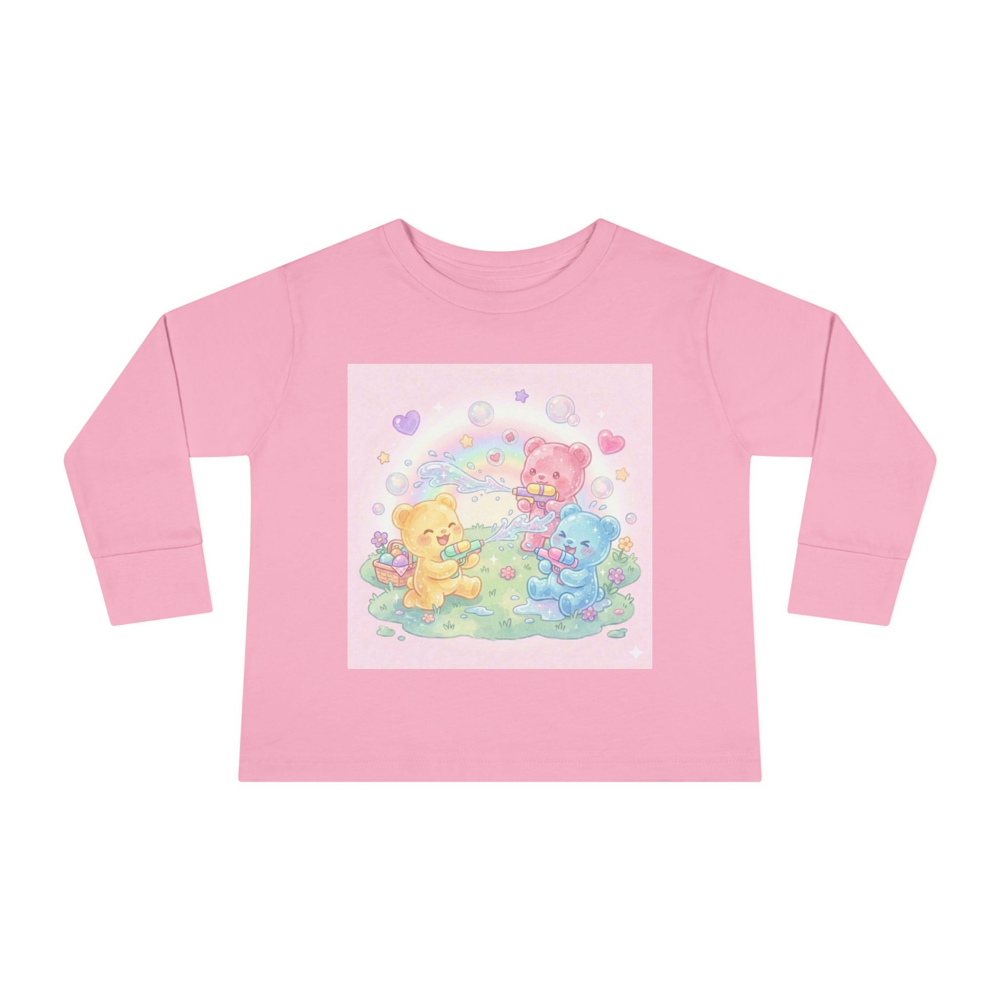 Water War Play time, Oozy Bear Group Gummy Friends- Graphic Long Sleeve Shirt