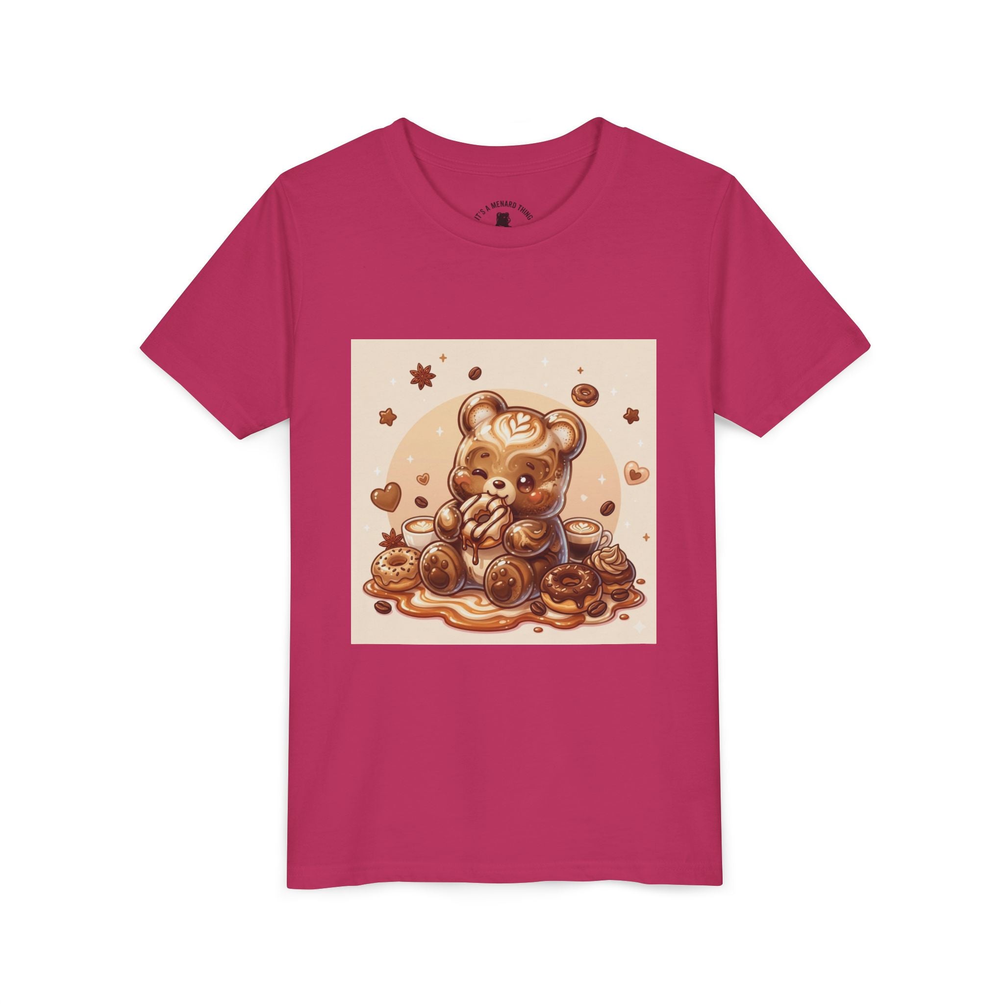 Coffee & Donuts Gooey Gummy Bear Graphic Kids Shirt