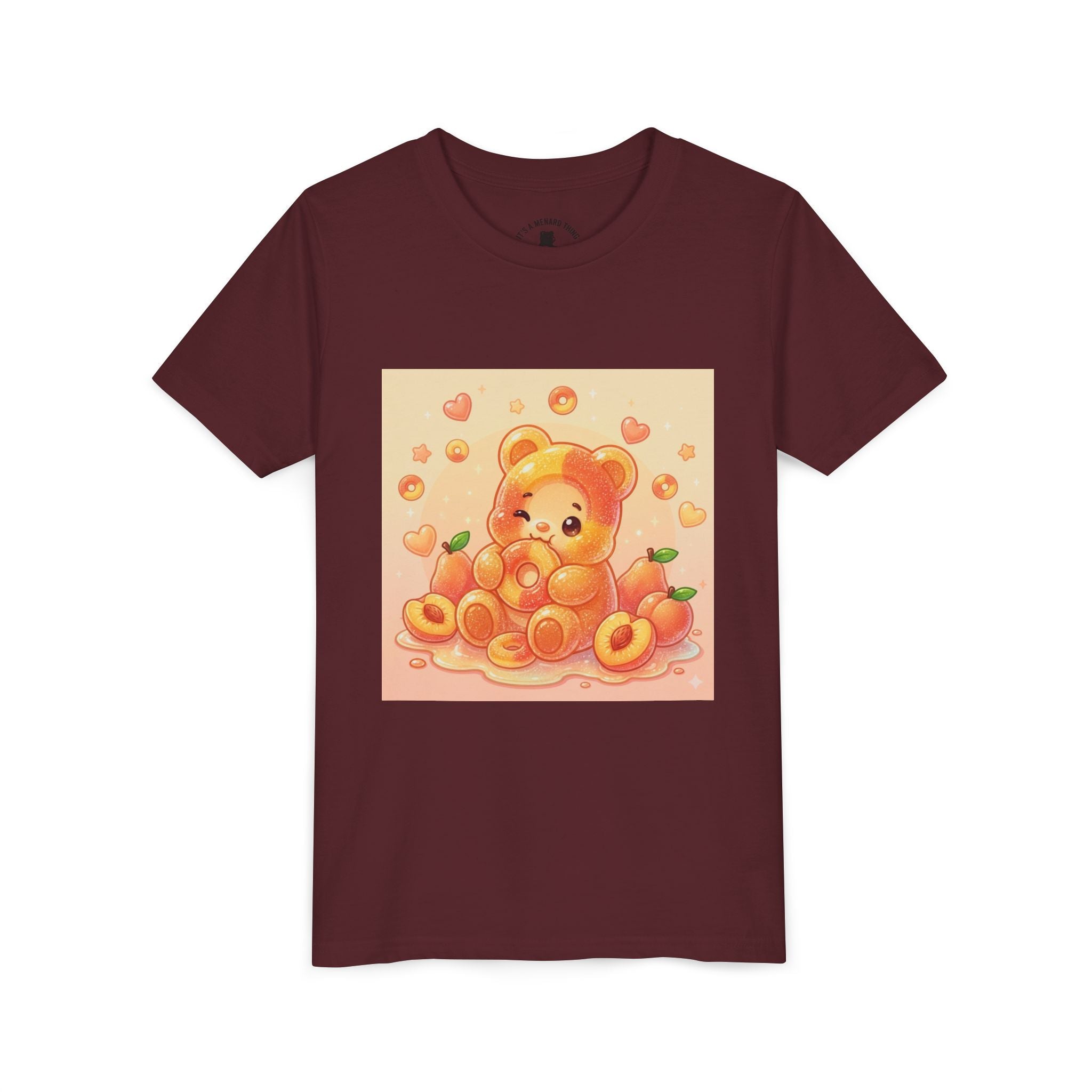 Peach Ring Gooey Gummy Bear Kids Short Sleeve Shirt