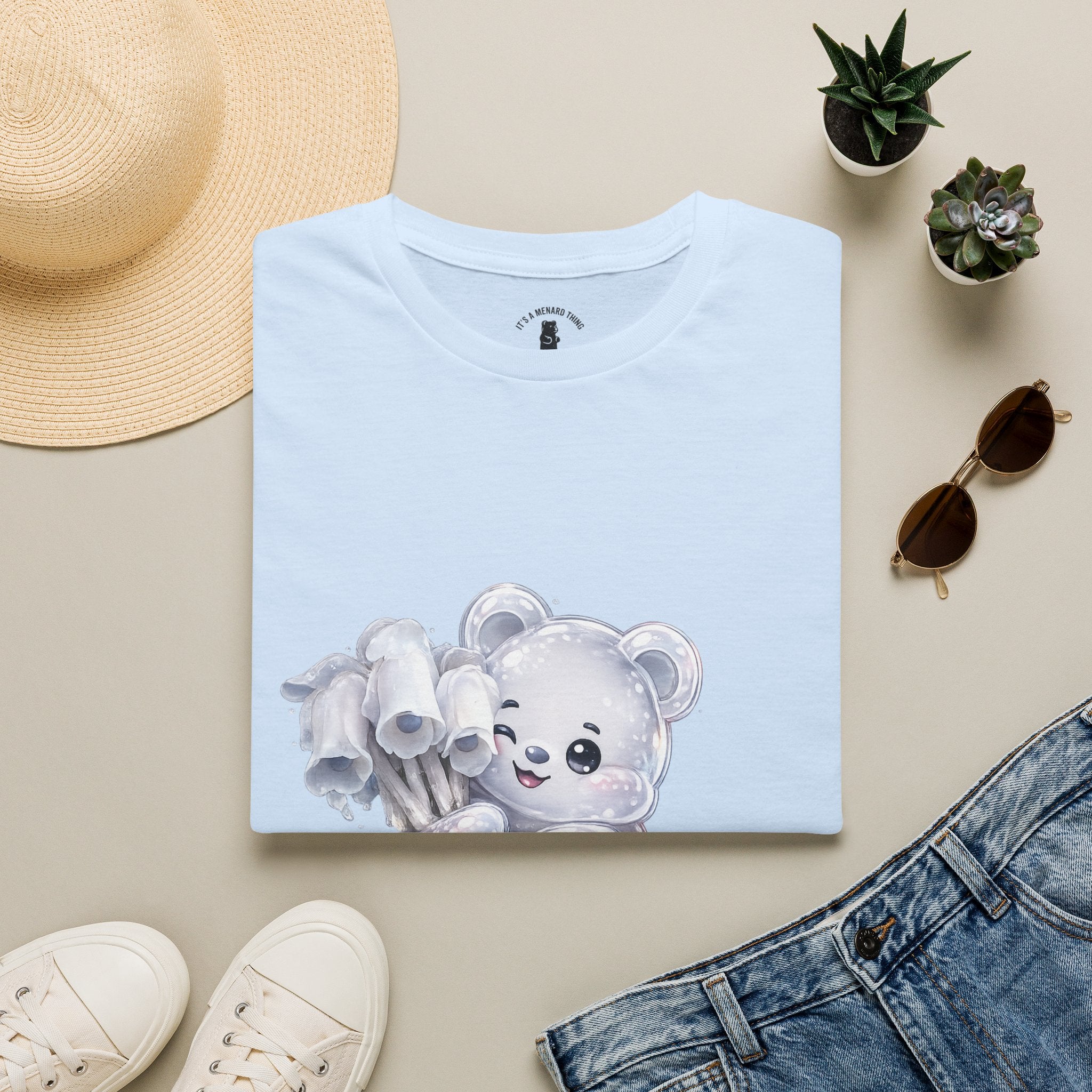 Special Ghost Pipe Mushroom Cluster, White Oozy Bear Gummy Friend- Graphic Shirt