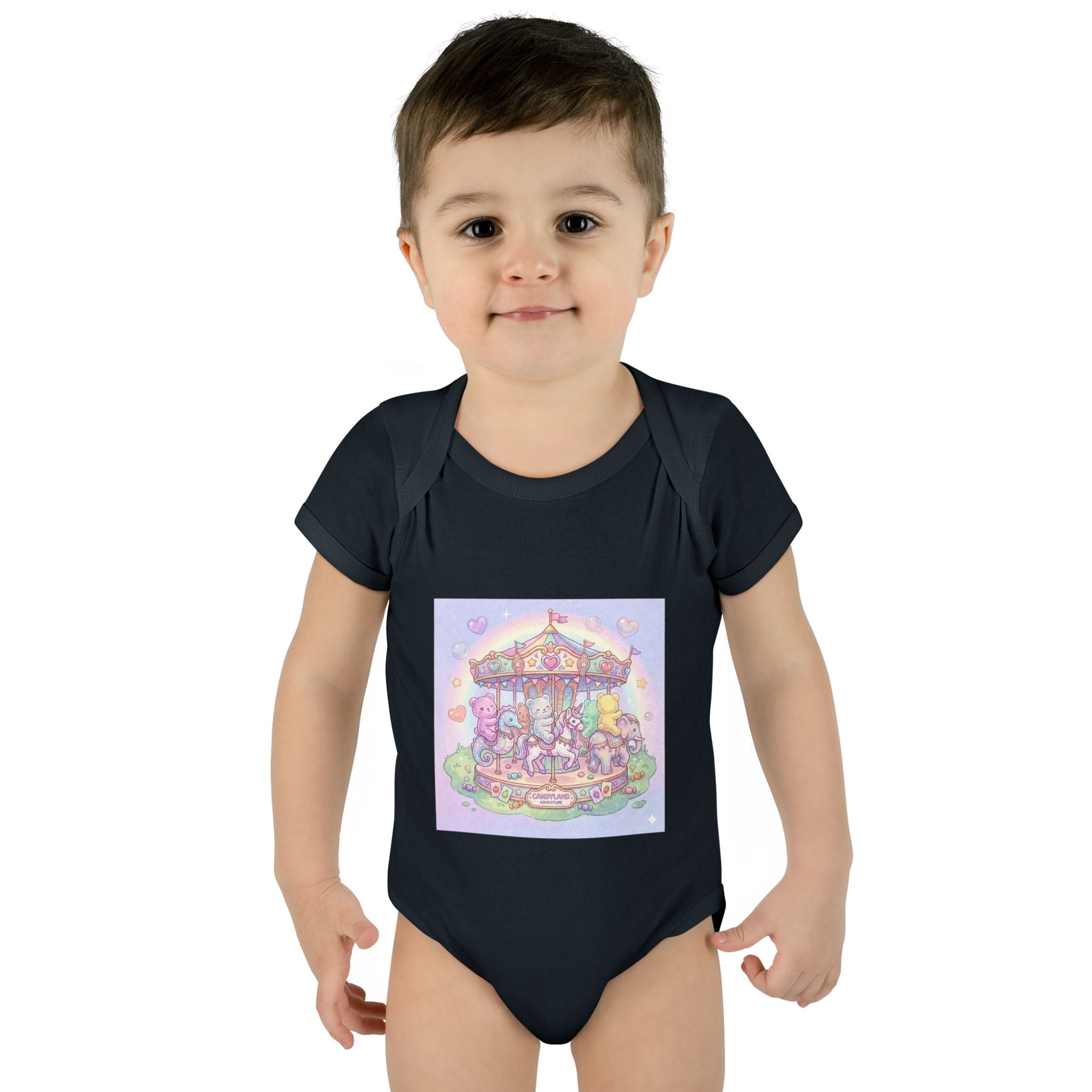 Gooey Gummies Carousel: Pastel Baby Bodysuit