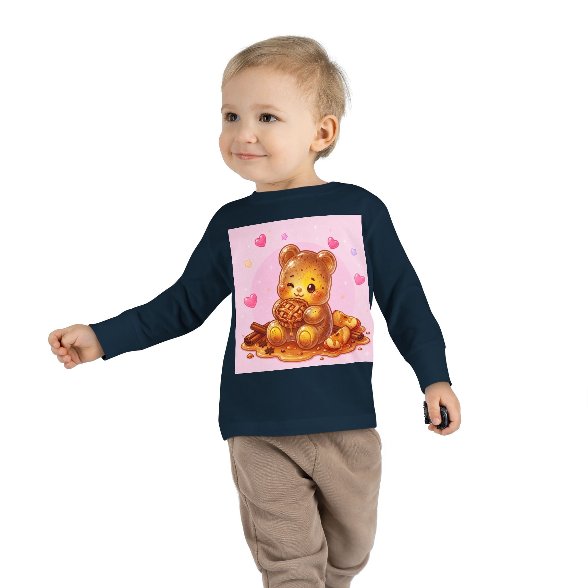 Cinnamon Sweet Fresh Apple Pie, Oozy Bear Gummy Friend- Kids Long Sleeve Shirt