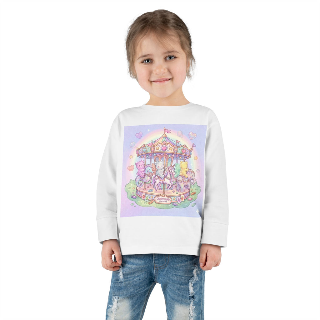 Pastel Carousel, Carnival Oozy Bear Gummy Friends- Graphic Long Sleeve Shirt