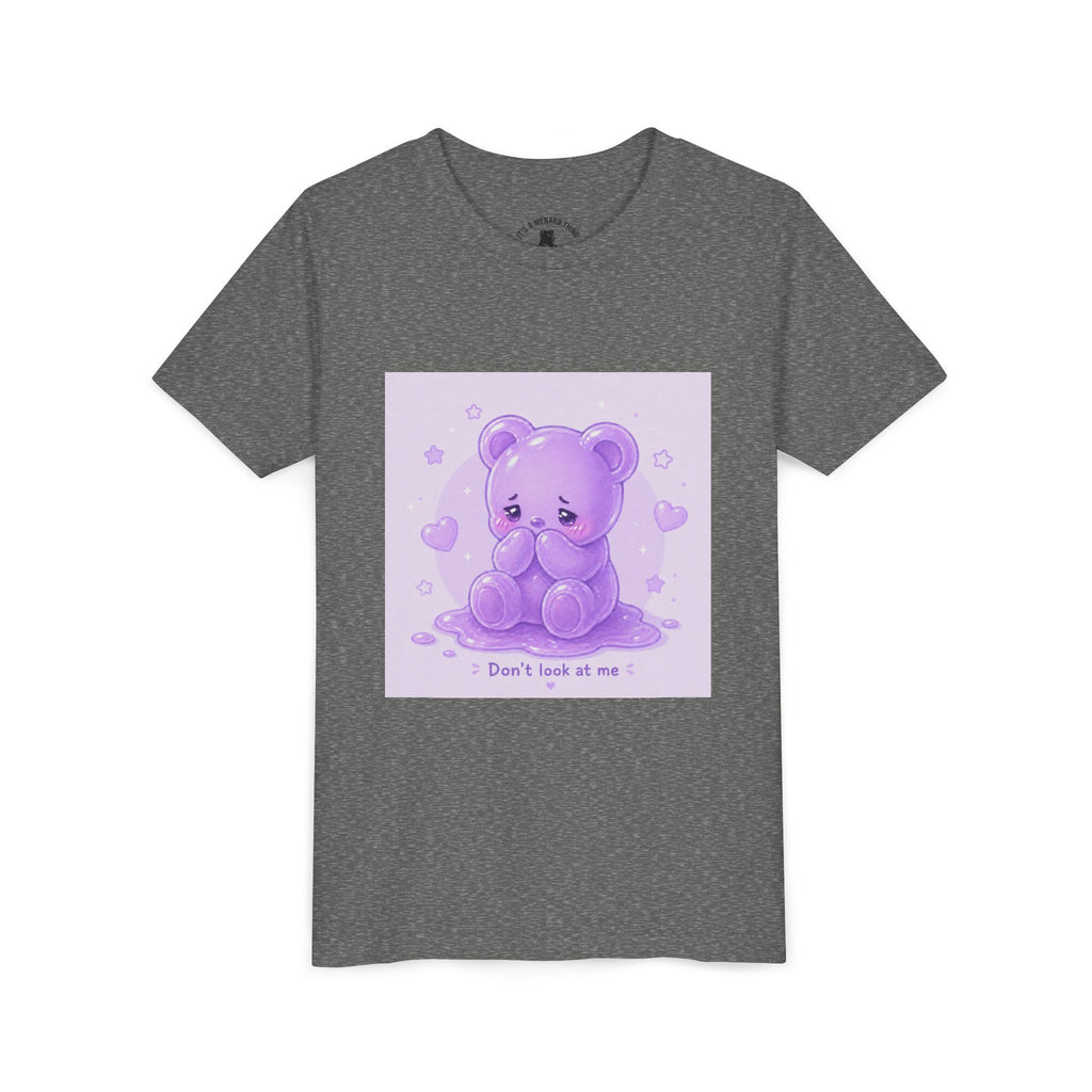 Shy Purple Gooey Gummy Bear “Don’t Look at Me” Graphic