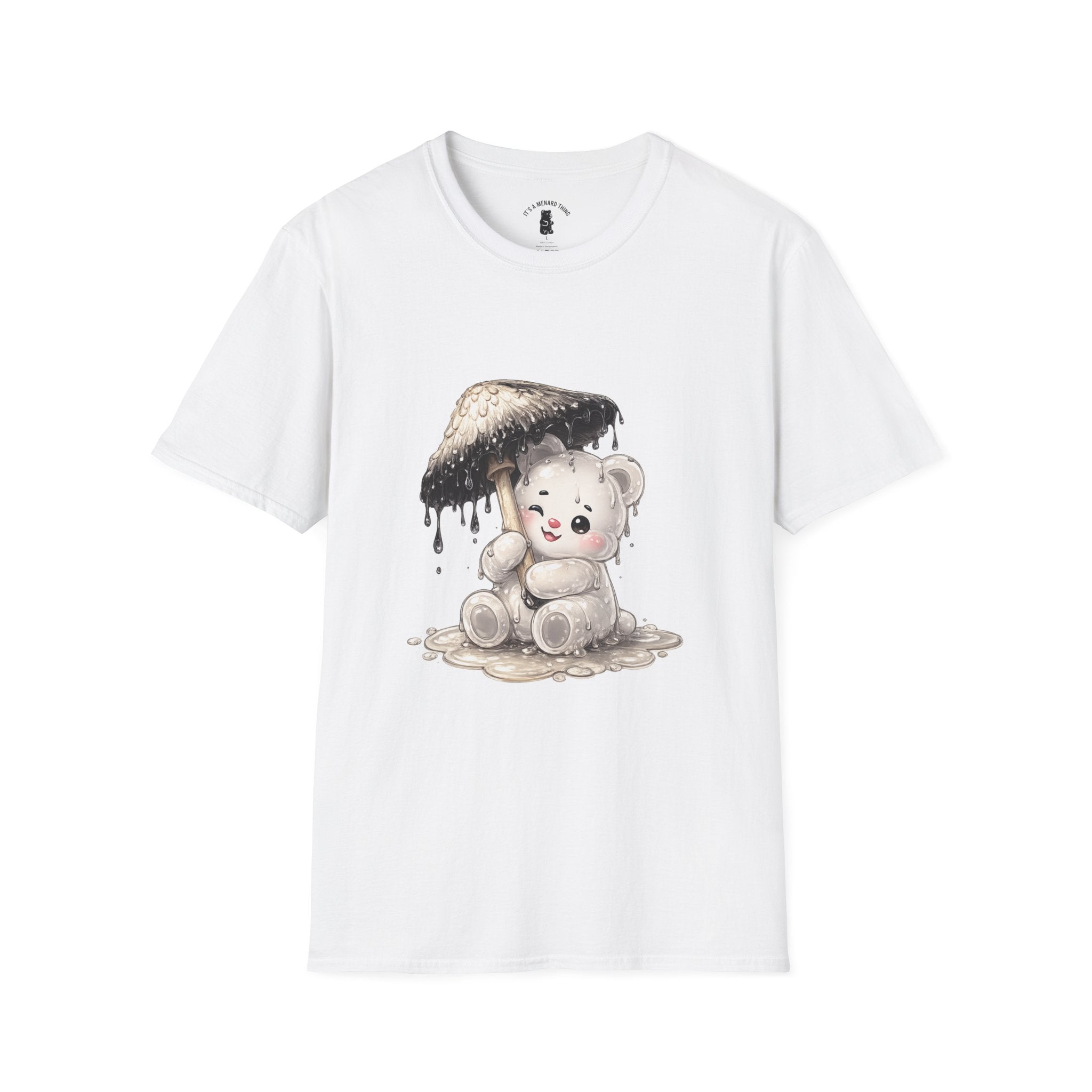 Ink Cap Mushroom Umbrella Special White Oozy Bears Friend- Graphic Shirt