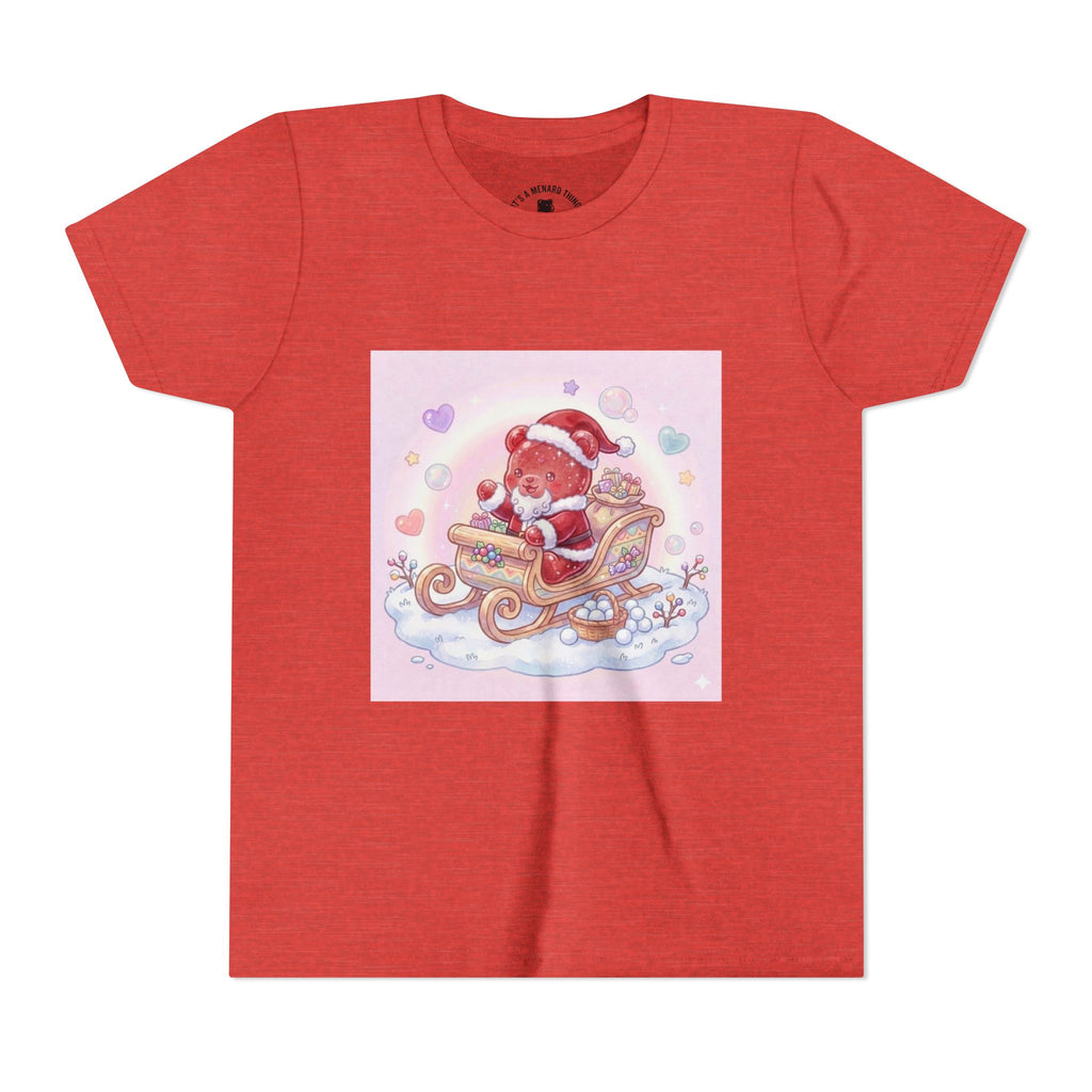 Cute Gooey Gummy Red Santa in Sleigh Holiday Shirt