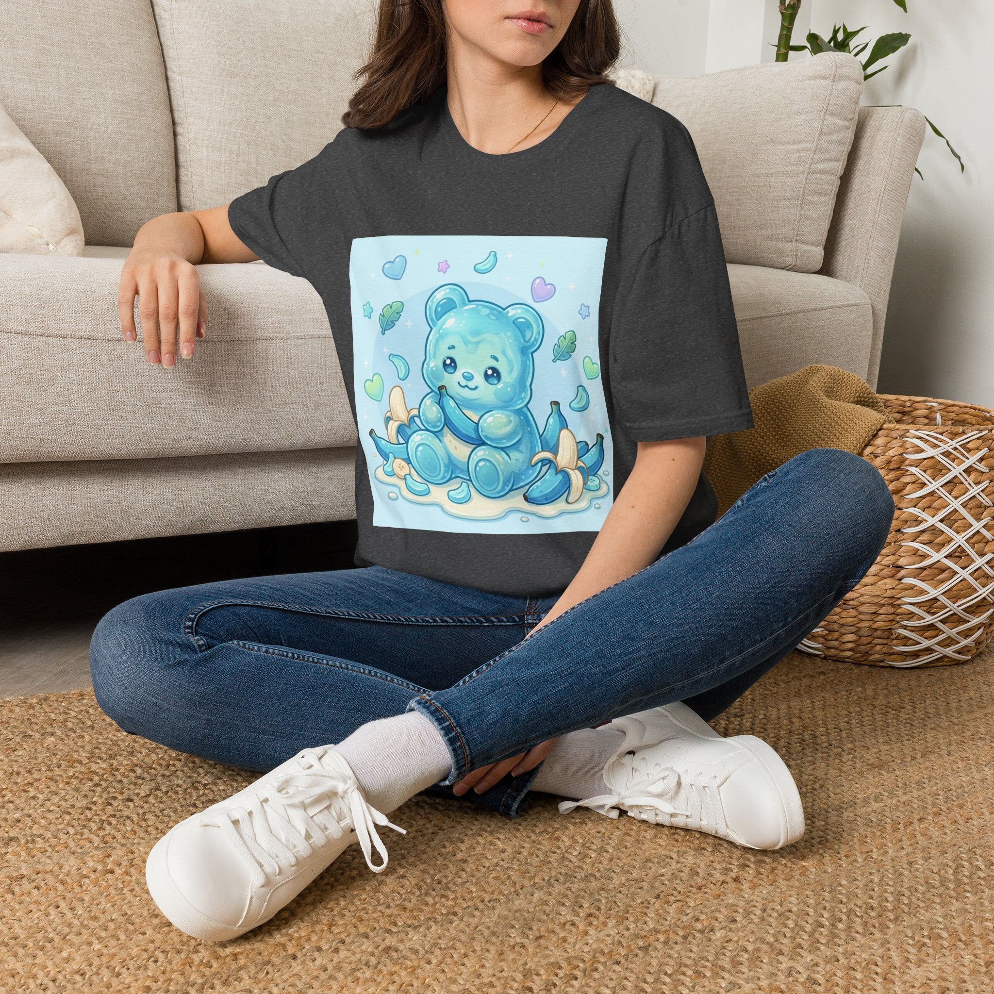 Exotic Blue Java Banana Baby Oozy Bear Friend- Kawaii Graphic Shirt