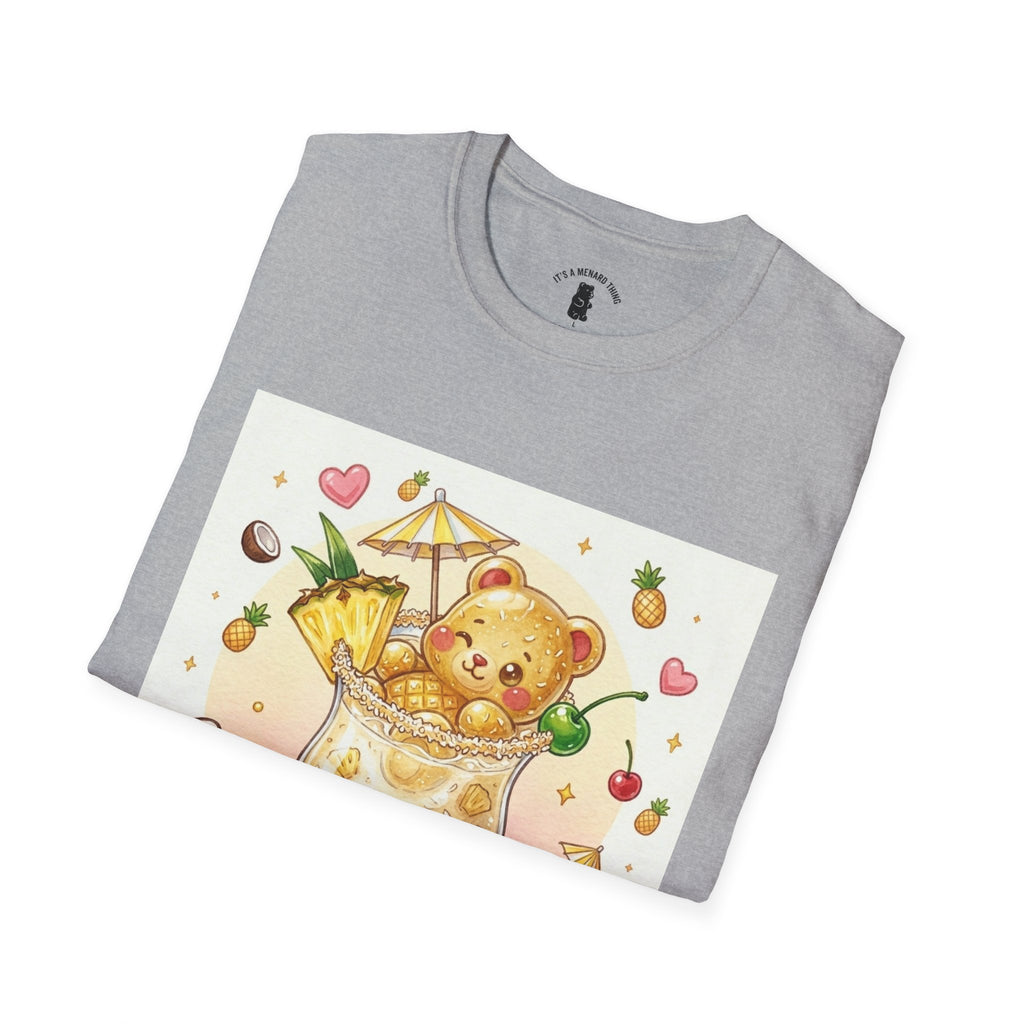 Pina Colada on the Beach, Boozy Gooey Gummy Bear- Kawaii Graphic T-Shirt