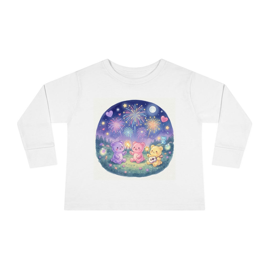 Watching Fireworks In the Night Sky, Oozy Bear Friend Group- Graphic Long Sleeve Shirt