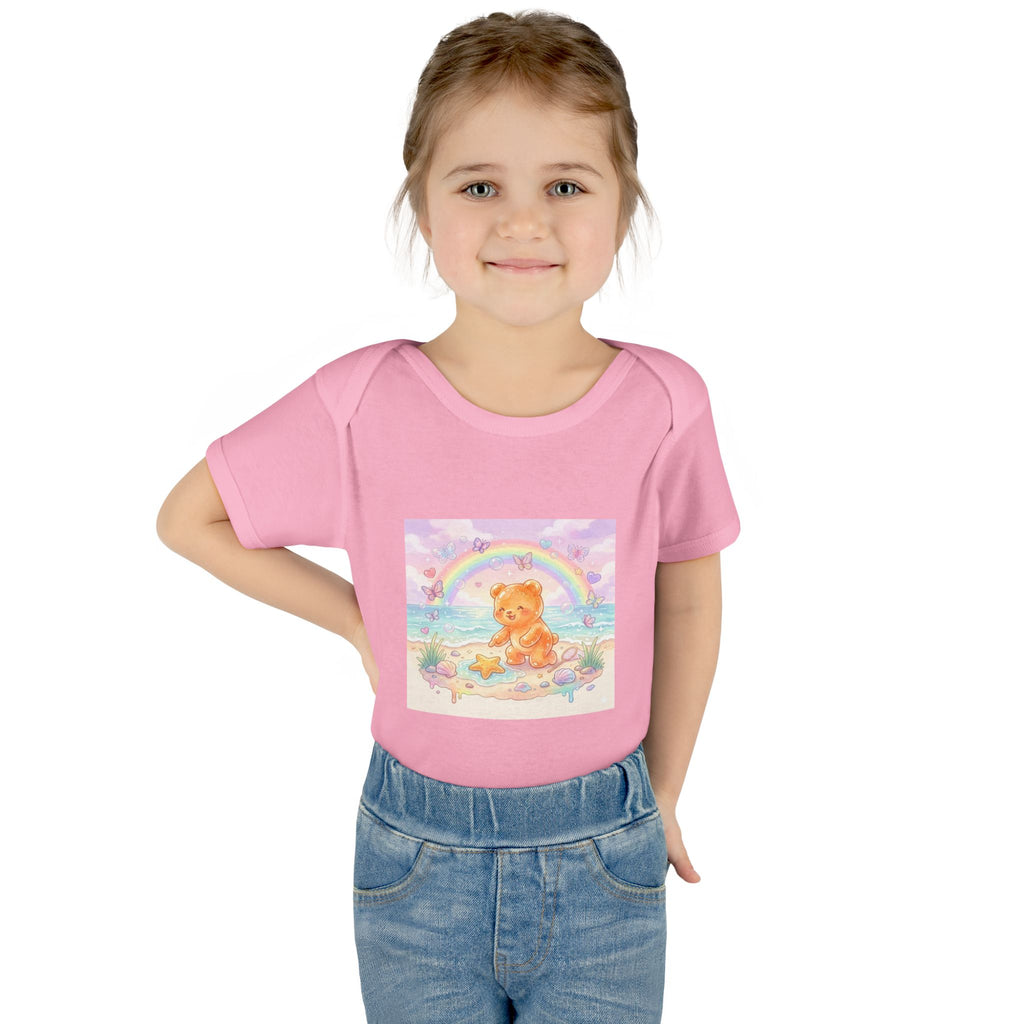 Gooey Gummy Beach Bear Rainbow & Starfish - Bodysuit