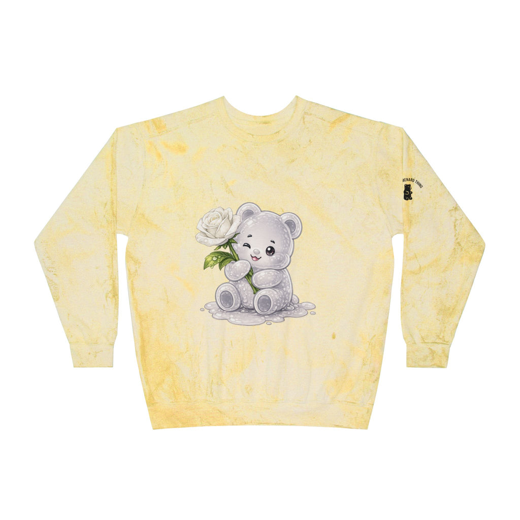 White Rose Beauty, Special Gooey Gummy Bear -Tie-Dye Graphic Sweatshirt