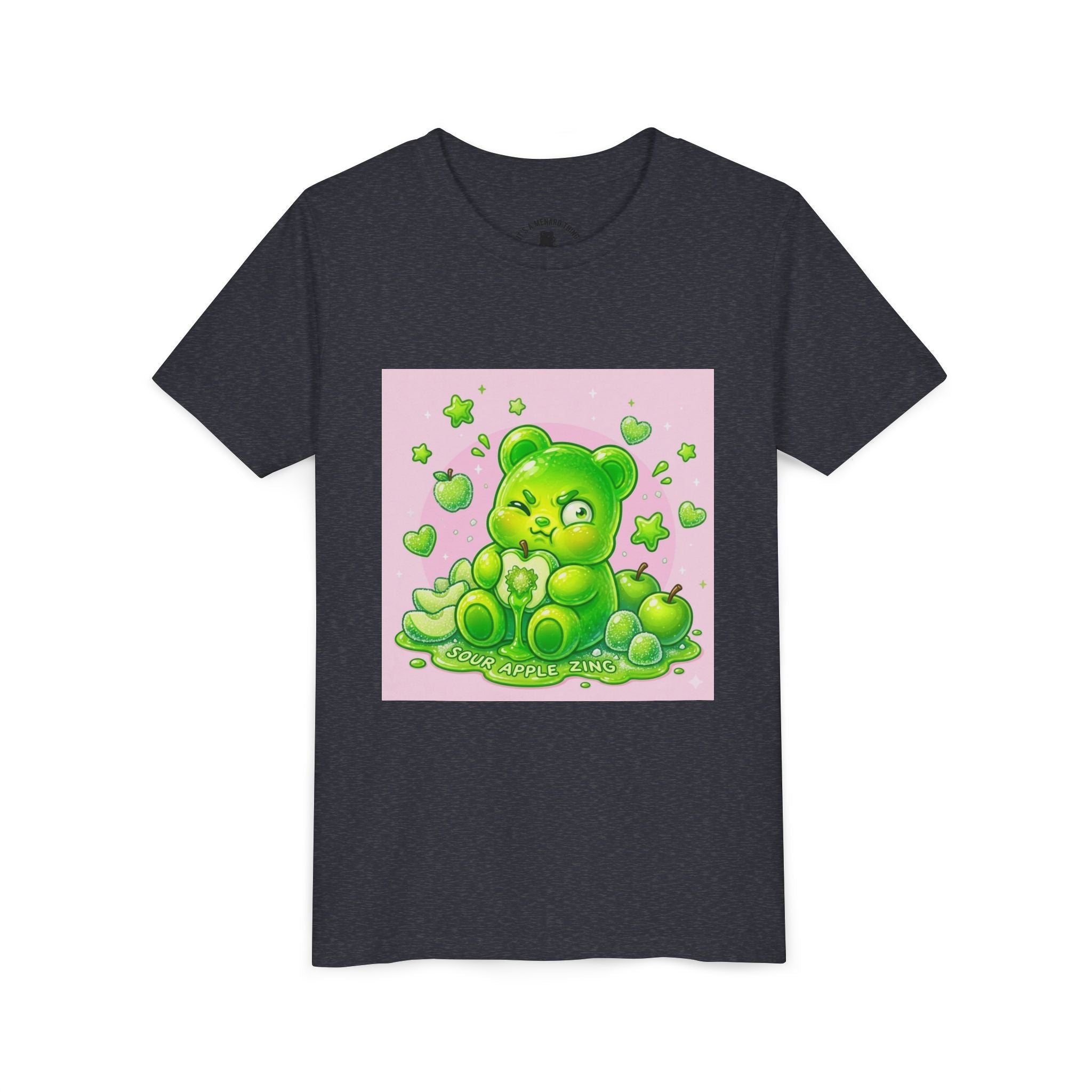 Neon Green Sour Apple Gooey Gummy Bear Graphic Youth Shirt