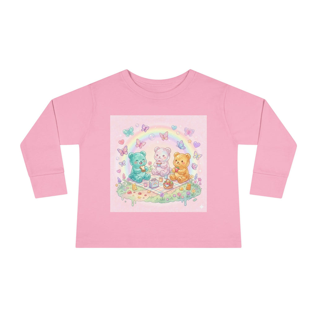 Pastel Picnic Oozy Bear Gummy Friends- Graphic Long Sleeve Shirt