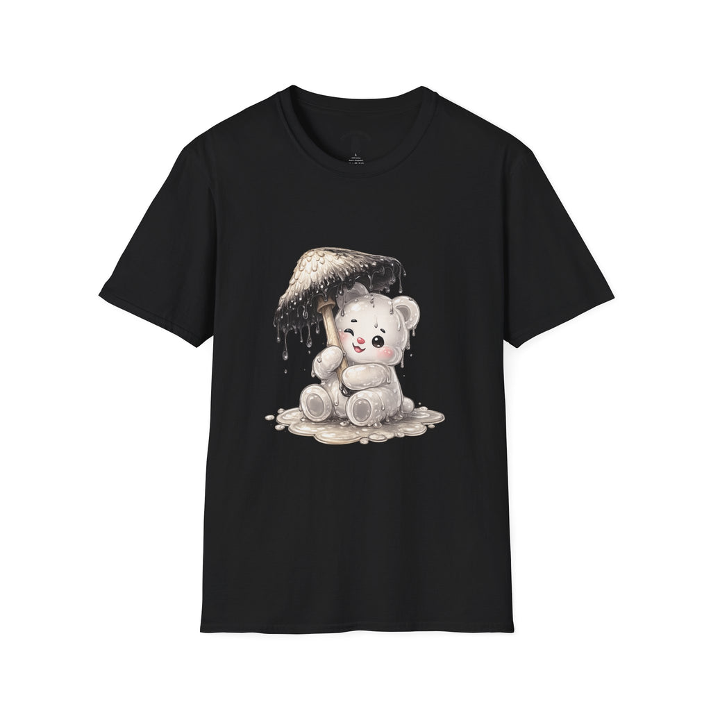 Ink Cap Mushroom Umbrella Special White Oozy Bears Friend- Graphic Shirt