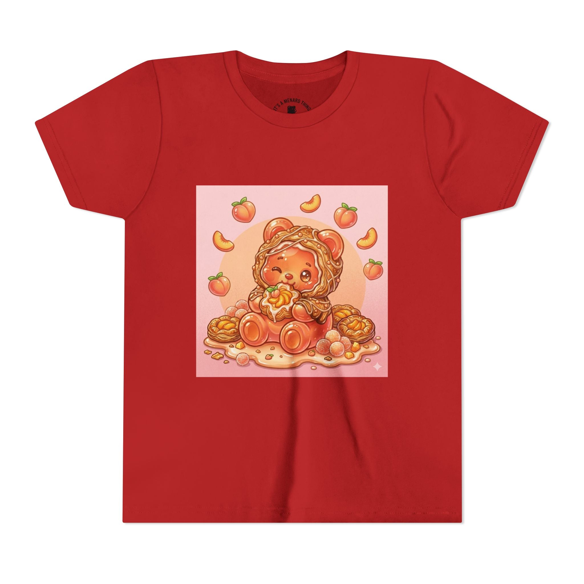 Peach Danish Bear Graphic Shirt for Kids