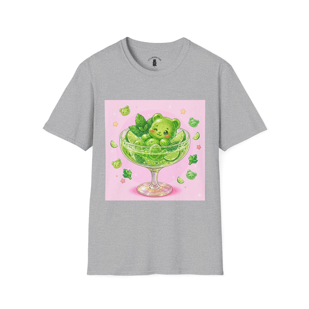 Lime Green Smooth Margaritta Boozy Gooey Gummy Bear- Kawaii Graphic T-Shirt