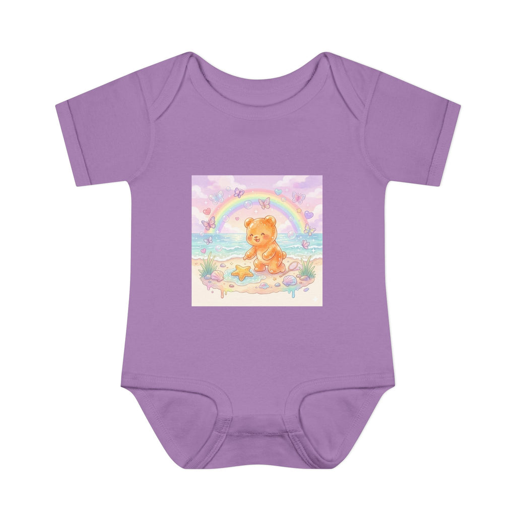 Gooey Gummy Beach Bear Rainbow & Starfish - Bodysuit