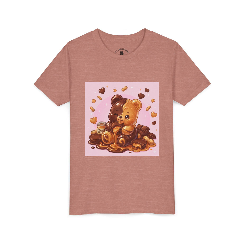 Kids Chocolate & Peanut Butter candy Gooey Gummy Youth Short Sleeve Shirt