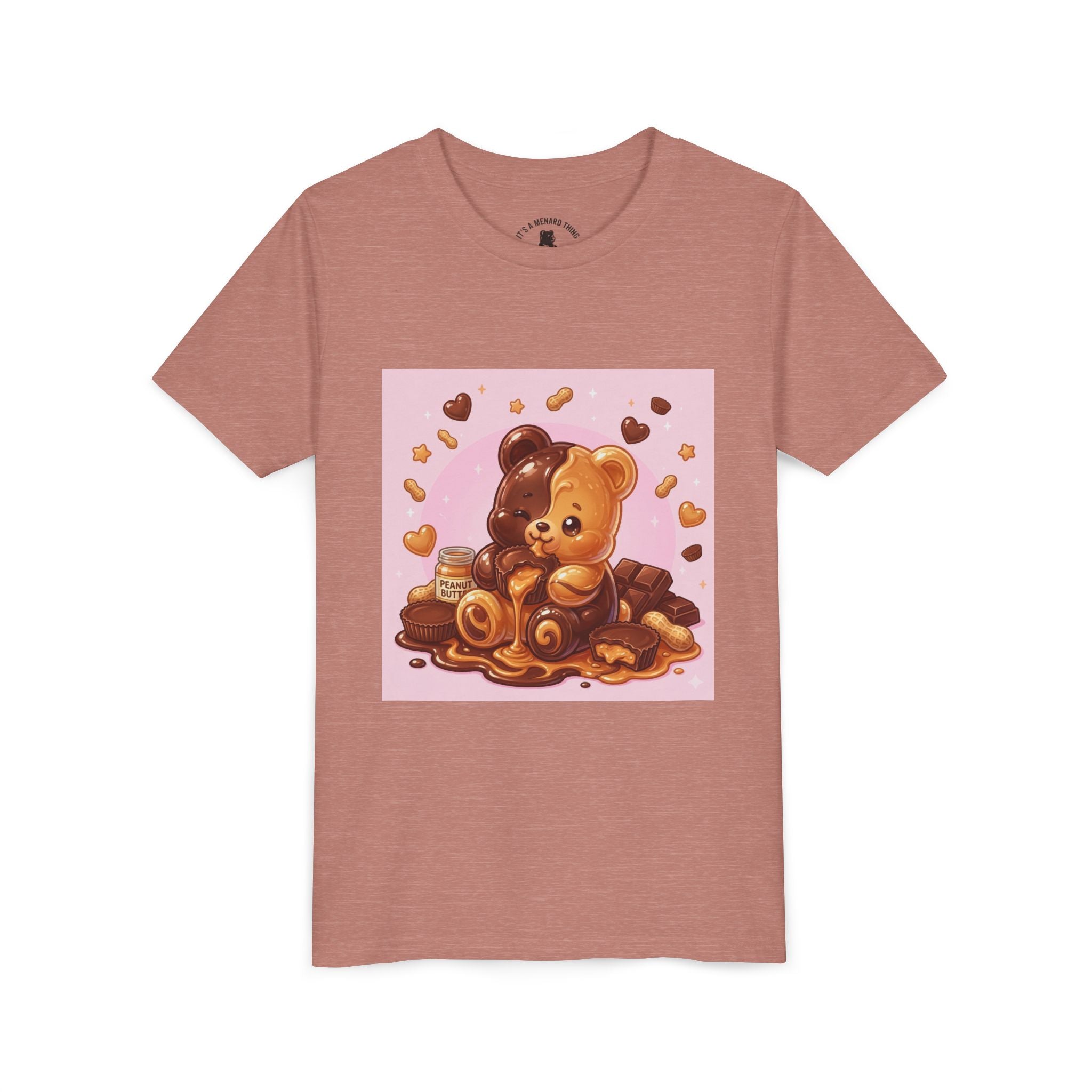 Kids Chocolate & Peanut Butter candy Gooey Gummy Youth Short Sleeve Shirt