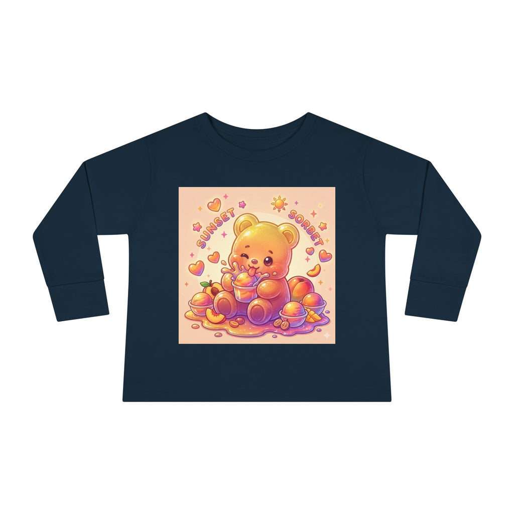 Sweet Peach Sorbet, Oozy Bear Gummy Friend Special- Kids Graphic Long Sleeve Shirt