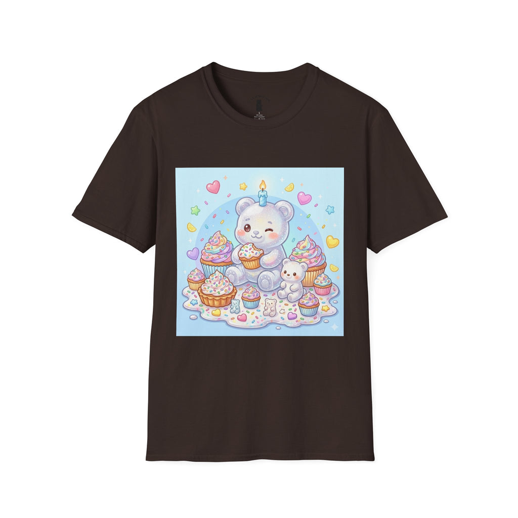 Birthday Cake and Party Gooey Gummy Bear— Kawaii Graphic T-Shirt