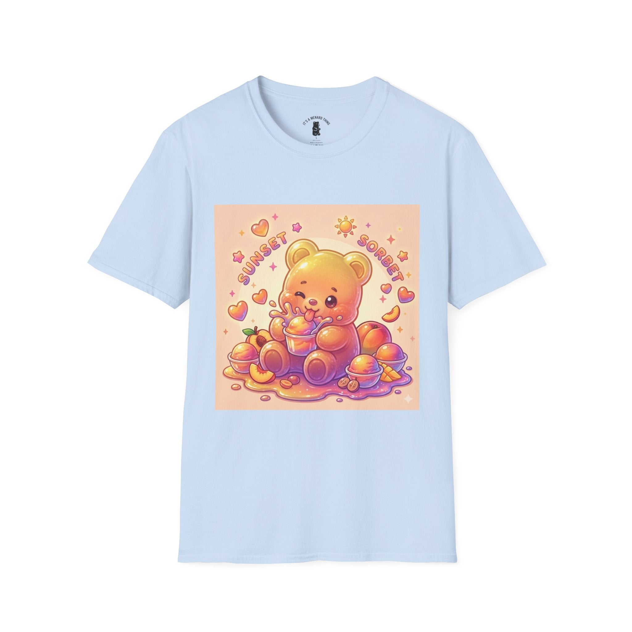Cute Sunny Sunrise Sorbet Gooey Gummy Bear T-Shirt — Kawaii Graphic Tee