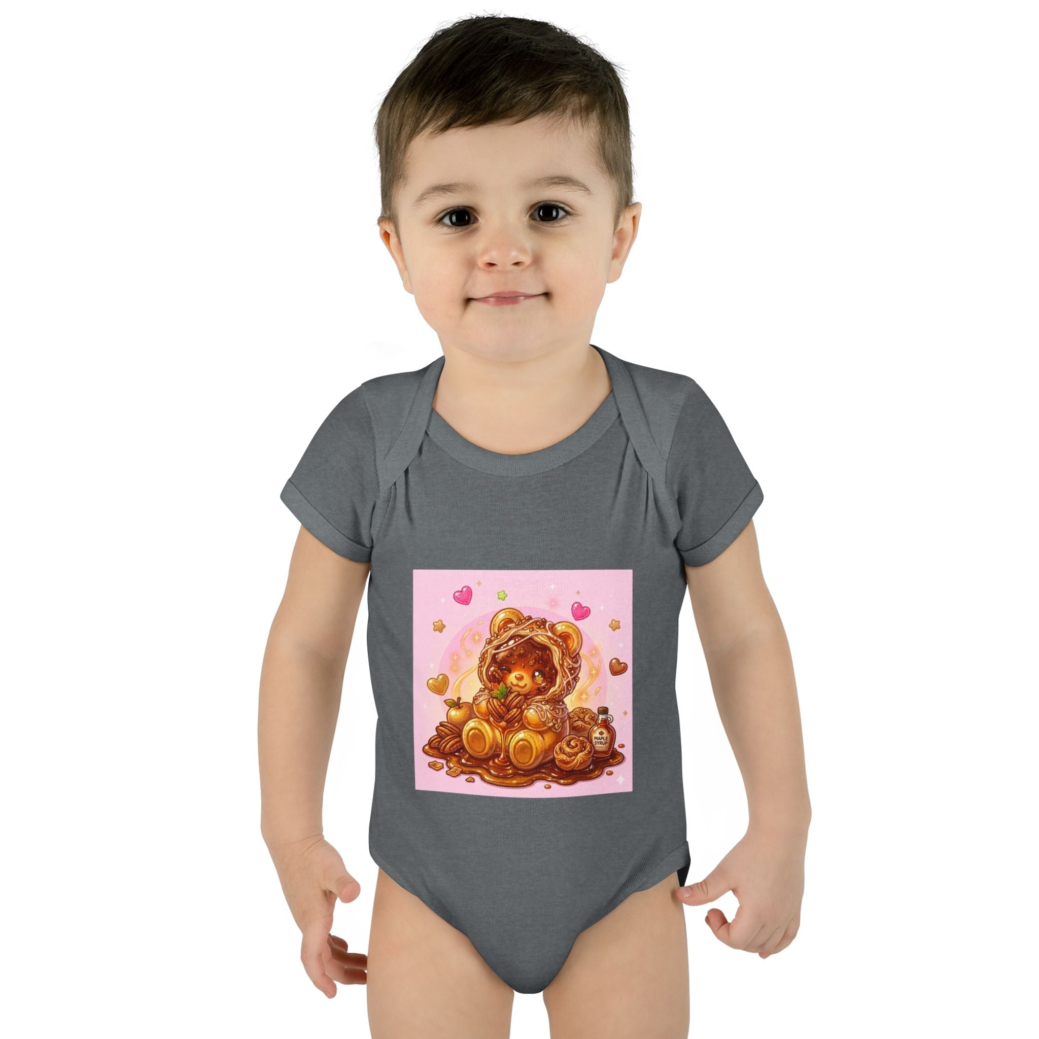 Maple Pecan Danish Gooey Gummy Bear in Puff PJs Baby Onesie