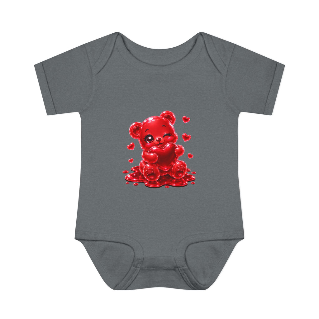 Special Red Heart Oozy Bear Baby Gummy Cutie Addition- Graphic Onesie