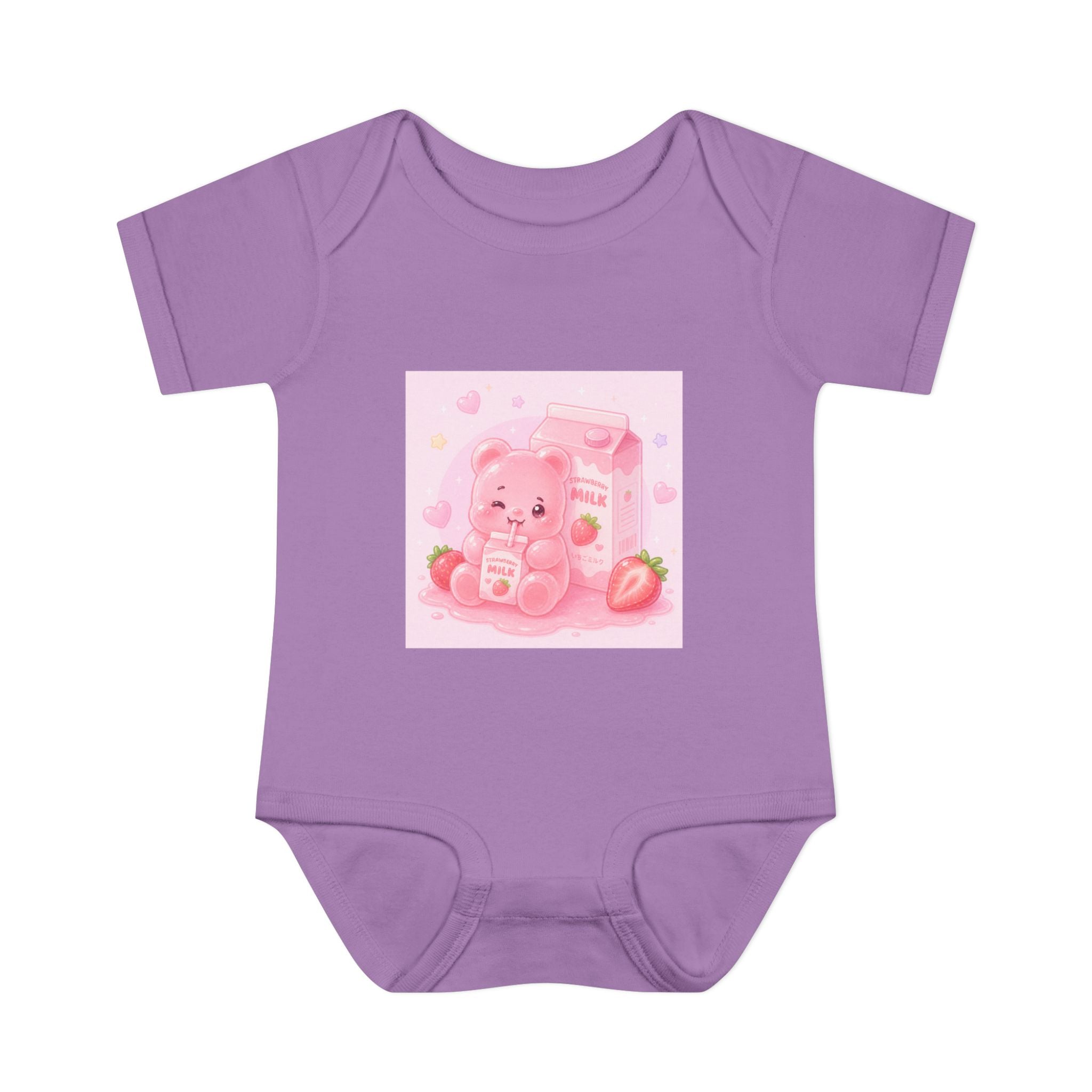 Pink Strawberry Milk Gooey Gummy Bear Infant Bodysuit