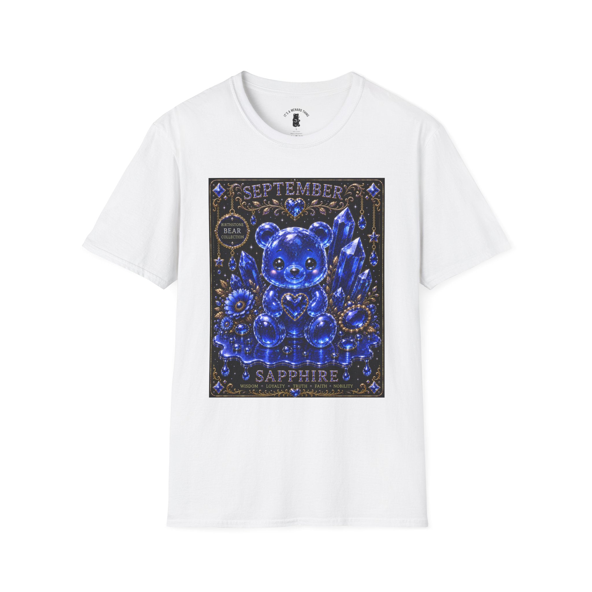 September Sapphire Crystal Oozy Bear Birthstone Addition- Graphic Shirt
