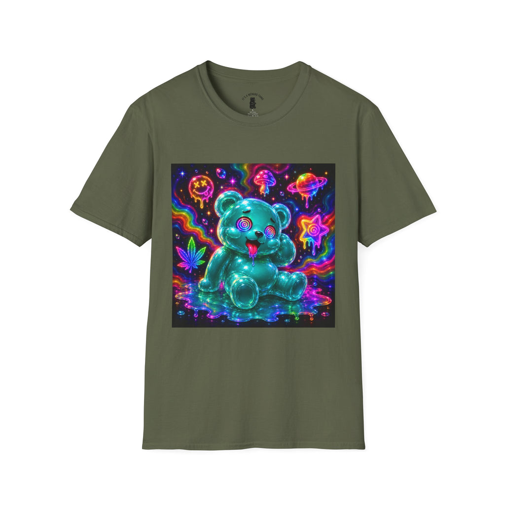 Psychedelic Neon Special Addition Oozy Bear Gummy Friend— Graphic Shirt (Adult Only)