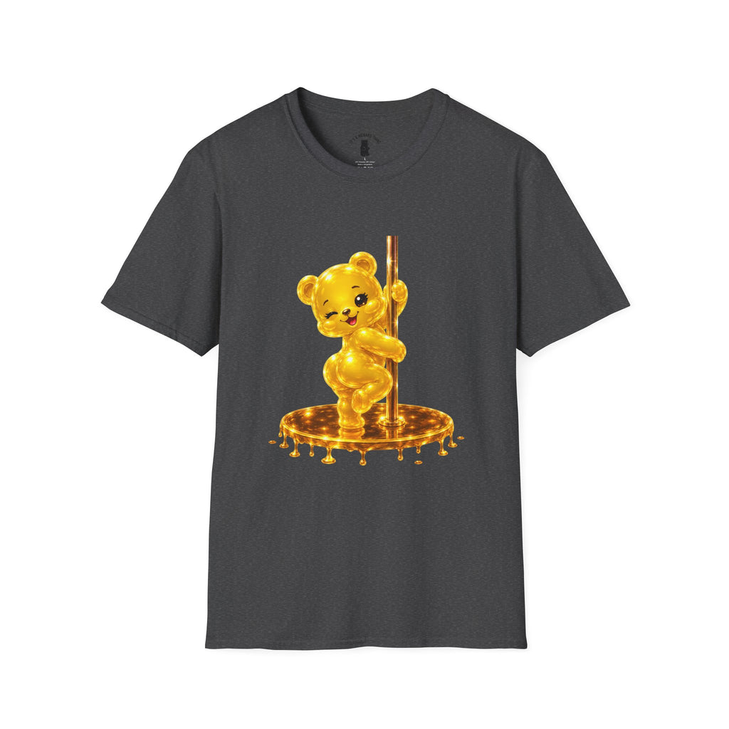 Gold Oozy Bear Gummy Thick Pole Dancer- Graphic Shirt (Adult Only!)