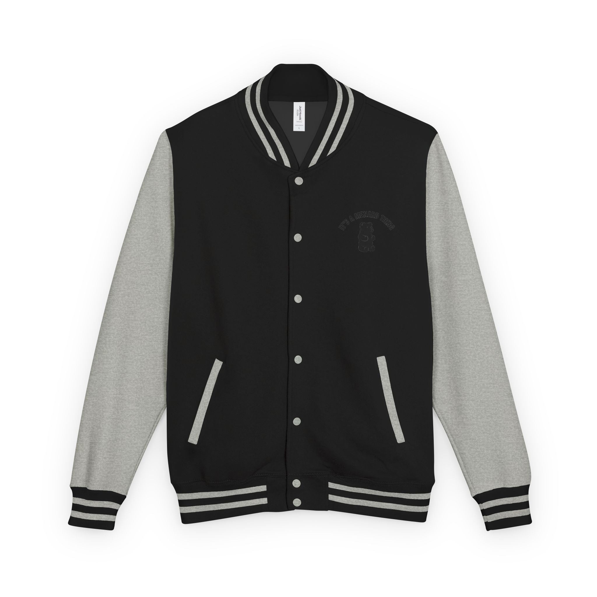 Special Red Mushroom, Speckled Gooey Gummy Bear— Cute Retro Varsity Jacket